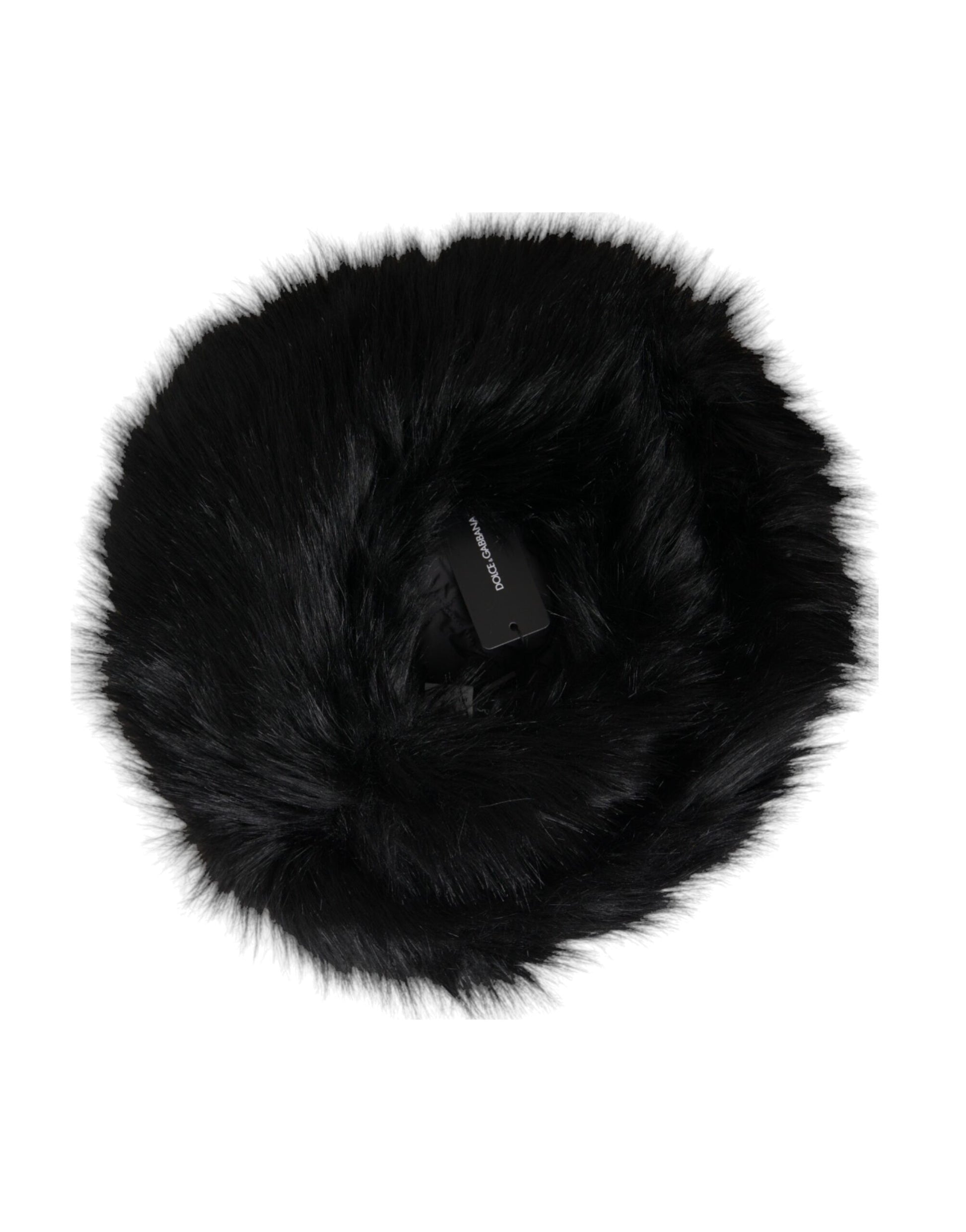 Dolce & Gabbana Black Faux Fur Womens Bucket Hat Curated Luxury Accessories by Orvyn