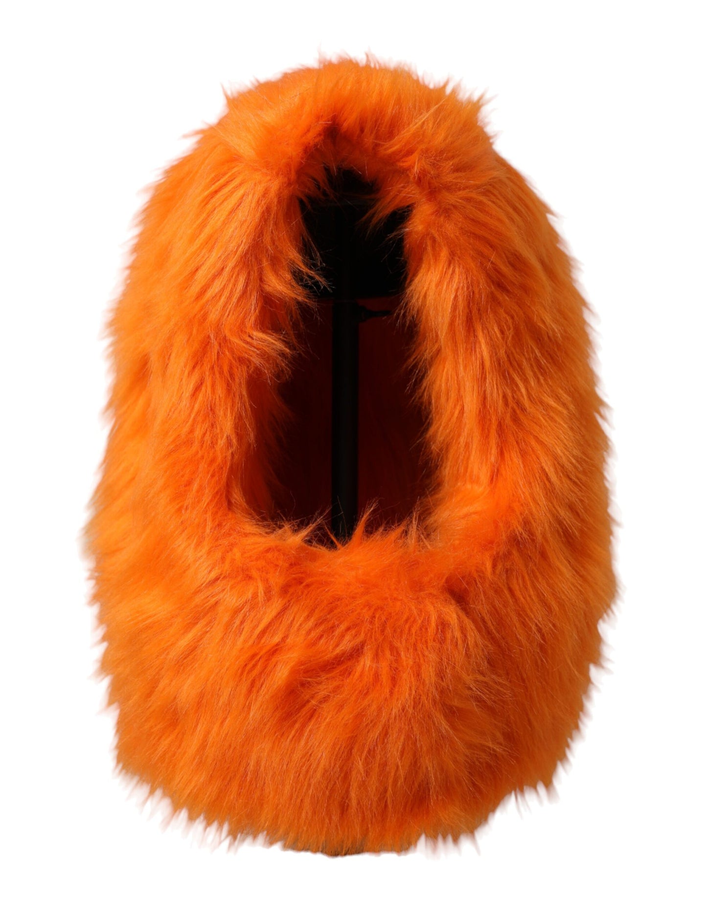 Dolce & Gabbana Orange Faux Fur Whole Head Wrap Hat Curated Luxury Accessories by Orvyn
