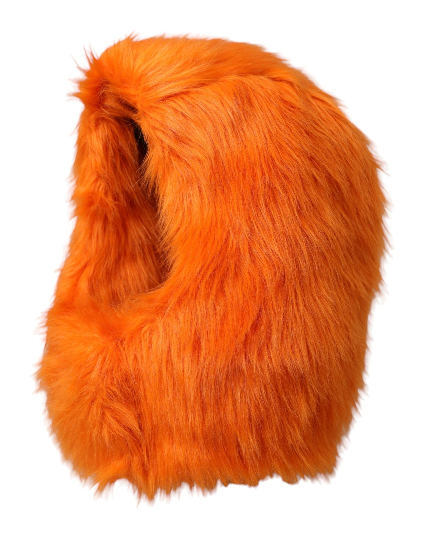 Dolce & Gabbana Orange Faux Fur Whole Head Wrap Hat Curated Luxury Accessories by Orvyn