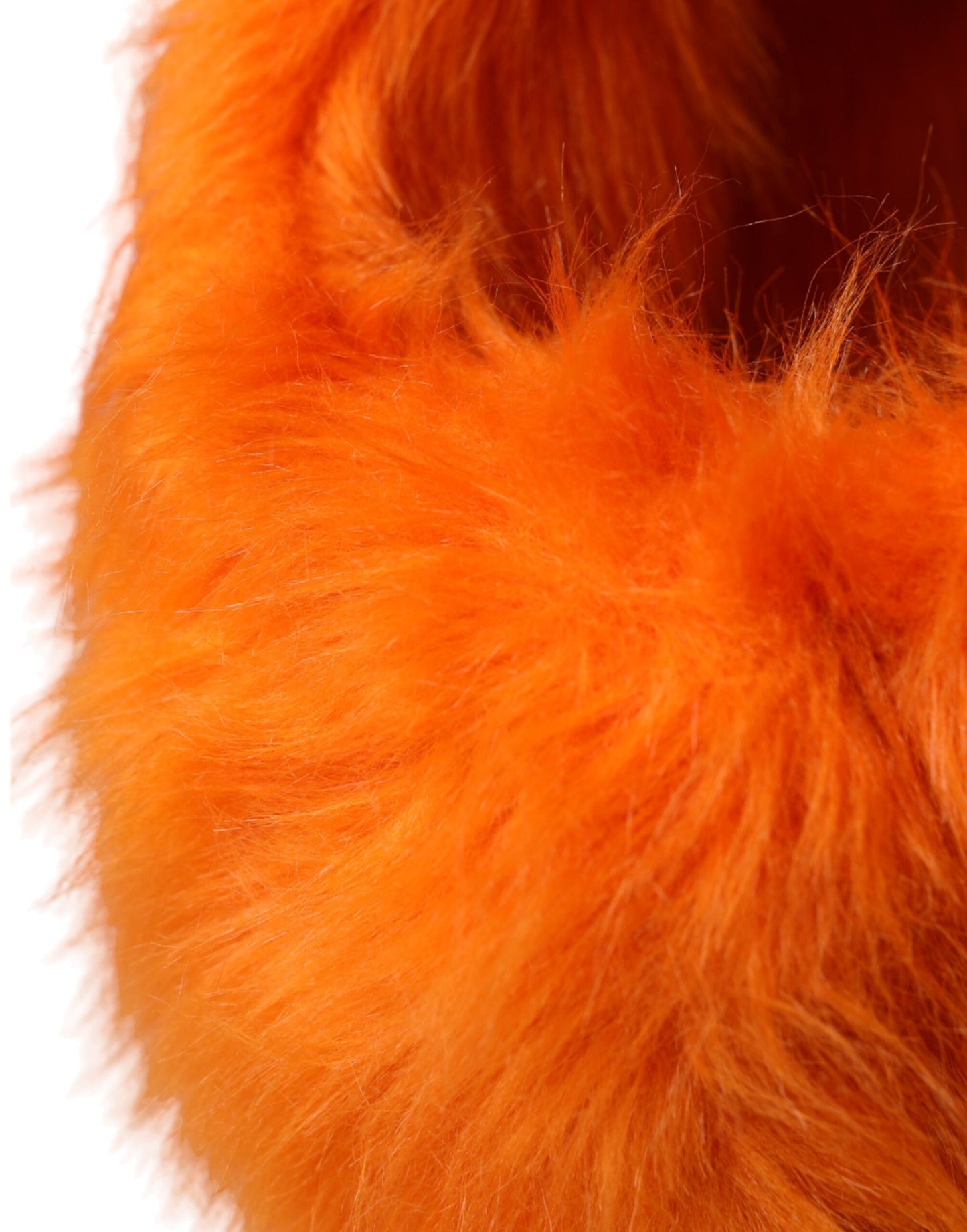Dolce & Gabbana Orange Faux Fur Whole Head Wrap Hat Curated Luxury Accessories by Orvyn