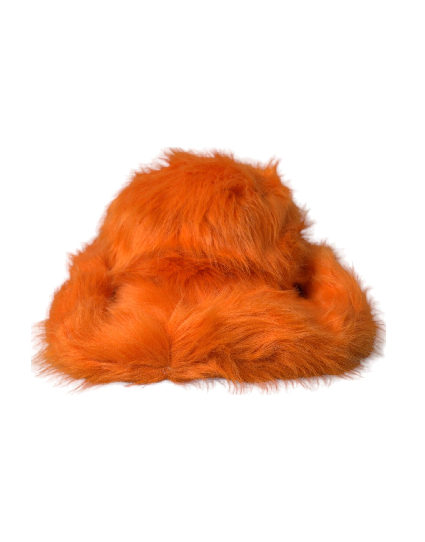 Dolce & Gabbana Orange Faux Fur Polyester Fedora Hat Curated Luxury Accessories by Orvyn