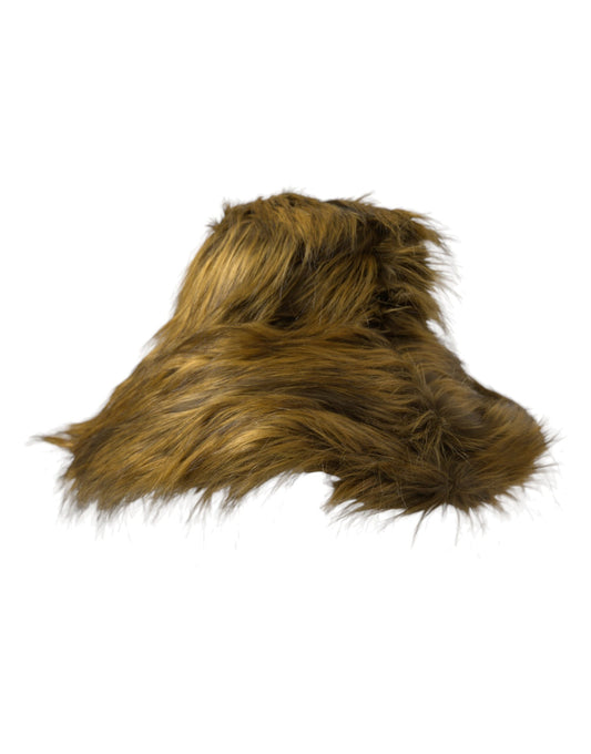Dolce & Gabbana Brown Modacrylic Faux Fur Bucket Hat Curated Luxury Accessories by Orvyn