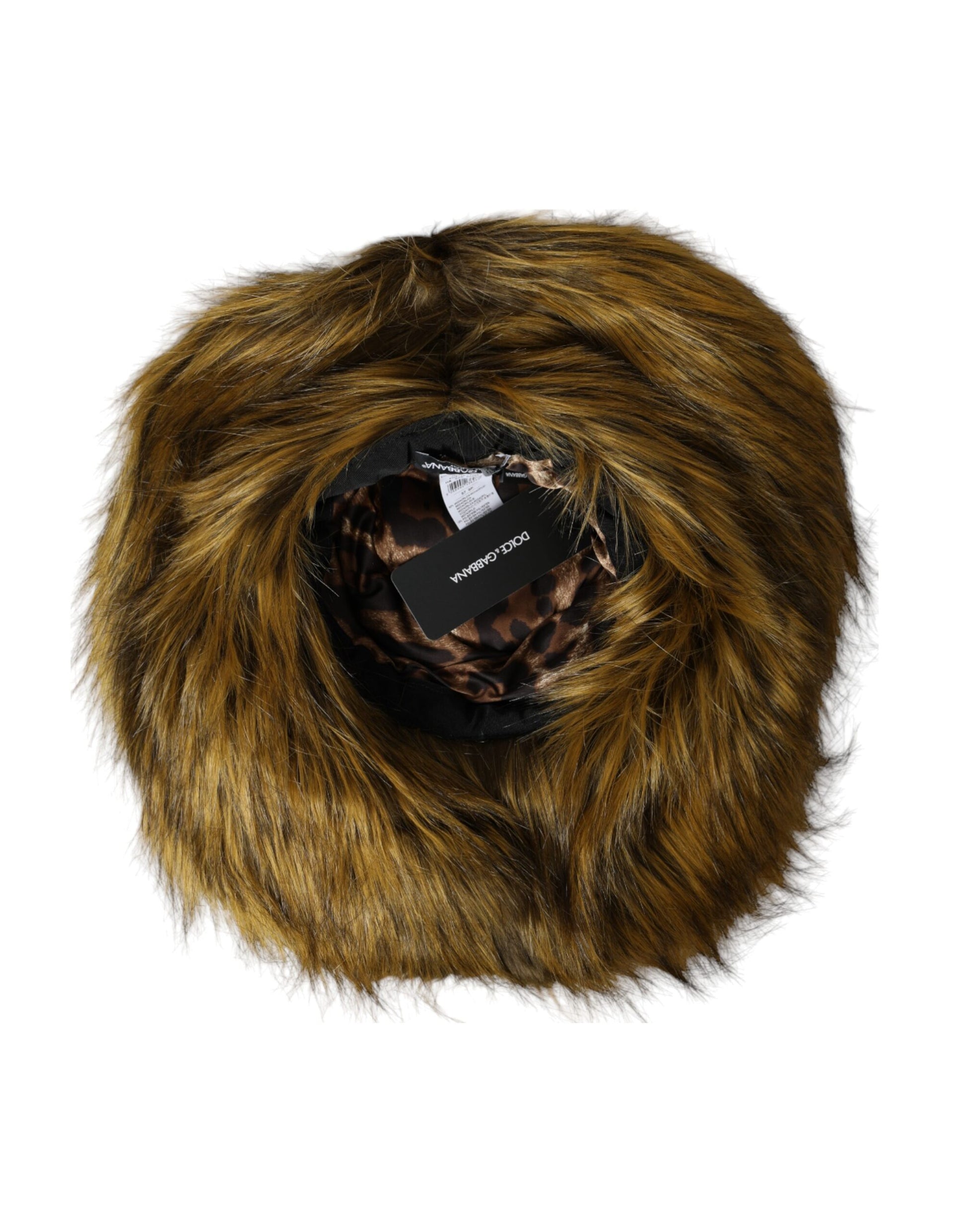 Dolce & Gabbana Brown Modacrylic Faux Fur Bucket Hat Curated Luxury Accessories by Orvyn