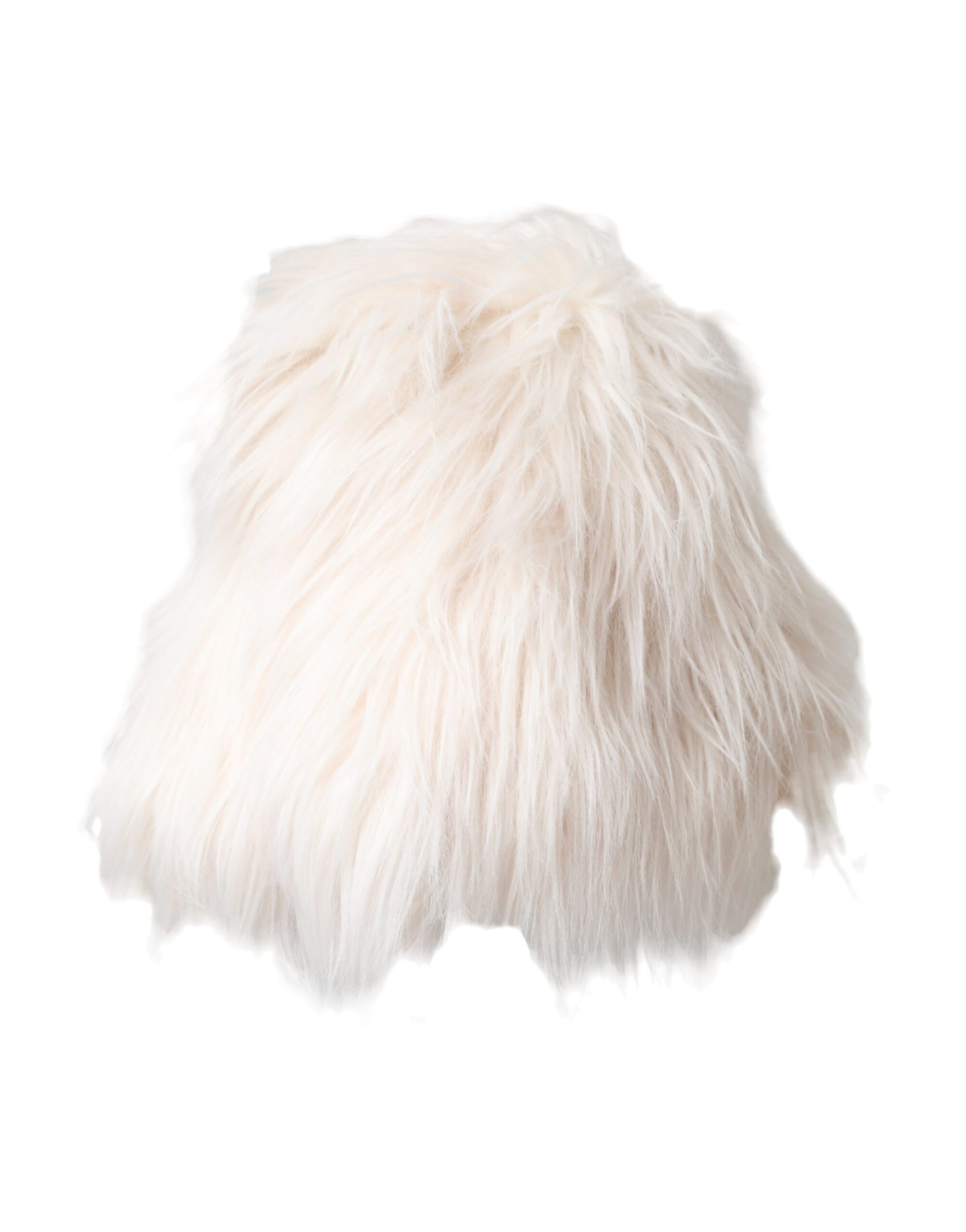 Dolce & Gabbana White Acrylic Fur Womens Bucket Hat Curated Luxury Accessories by Orvyn