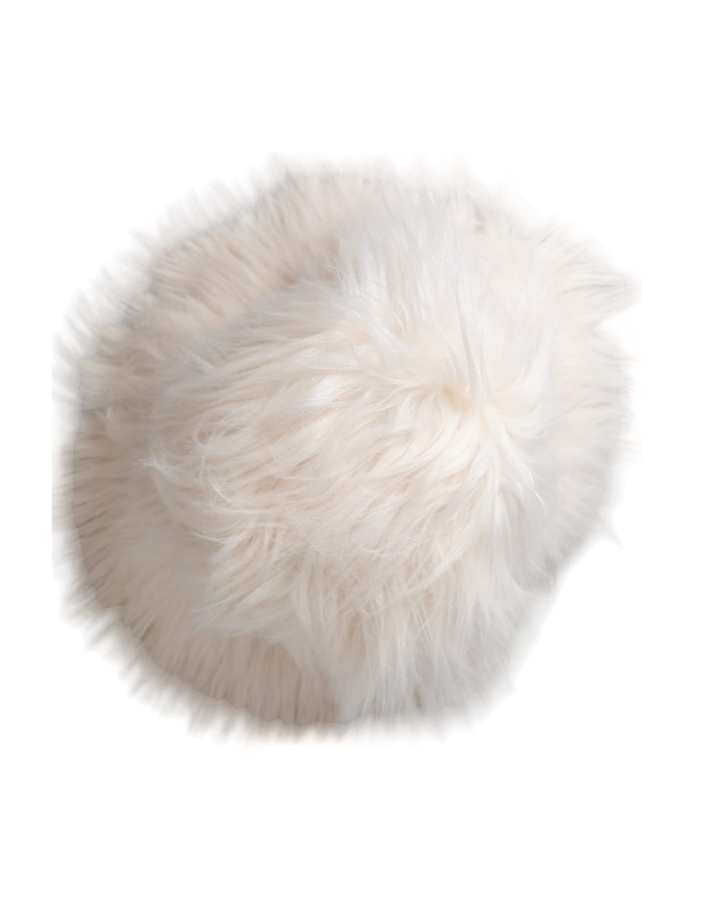 Dolce & Gabbana White Acrylic Fur Womens Bucket Hat Curated Luxury Accessories by Orvyn