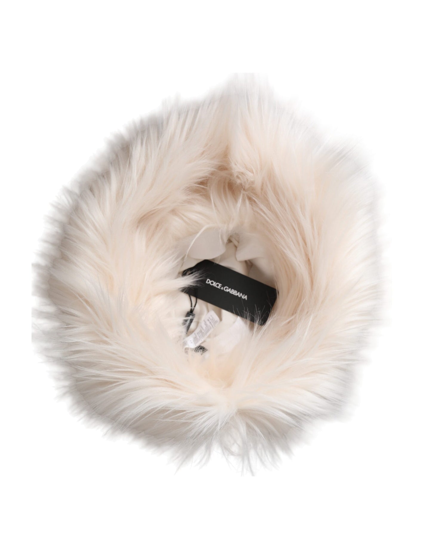 Dolce & Gabbana White Acrylic Fur Womens Bucket Hat Curated Luxury Accessories by Orvyn