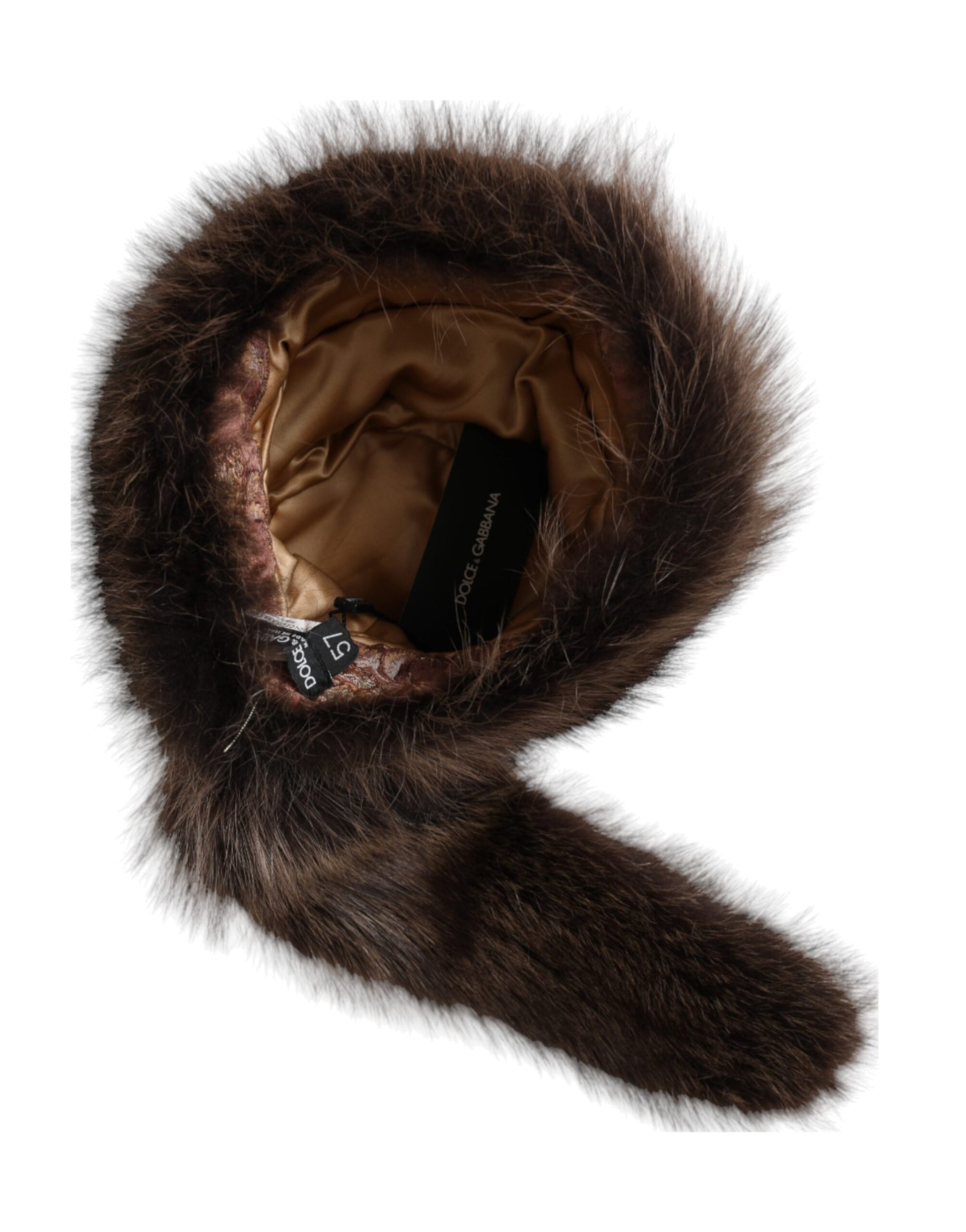 Dolce & Gabbana Women Brown Raccoon Fur Bucket Hat Curated Luxury Accessories by Orvyn