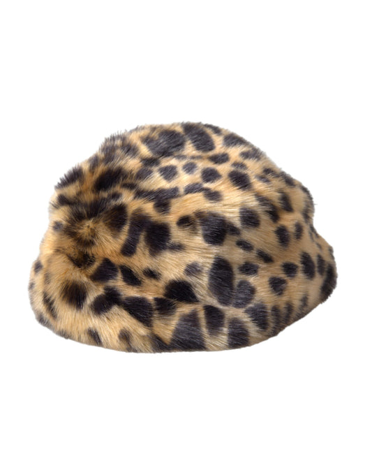Dolce & Gabbana Brown Leopard Fur Women Bucket Hat Curated Luxury Accessories by Orvyn