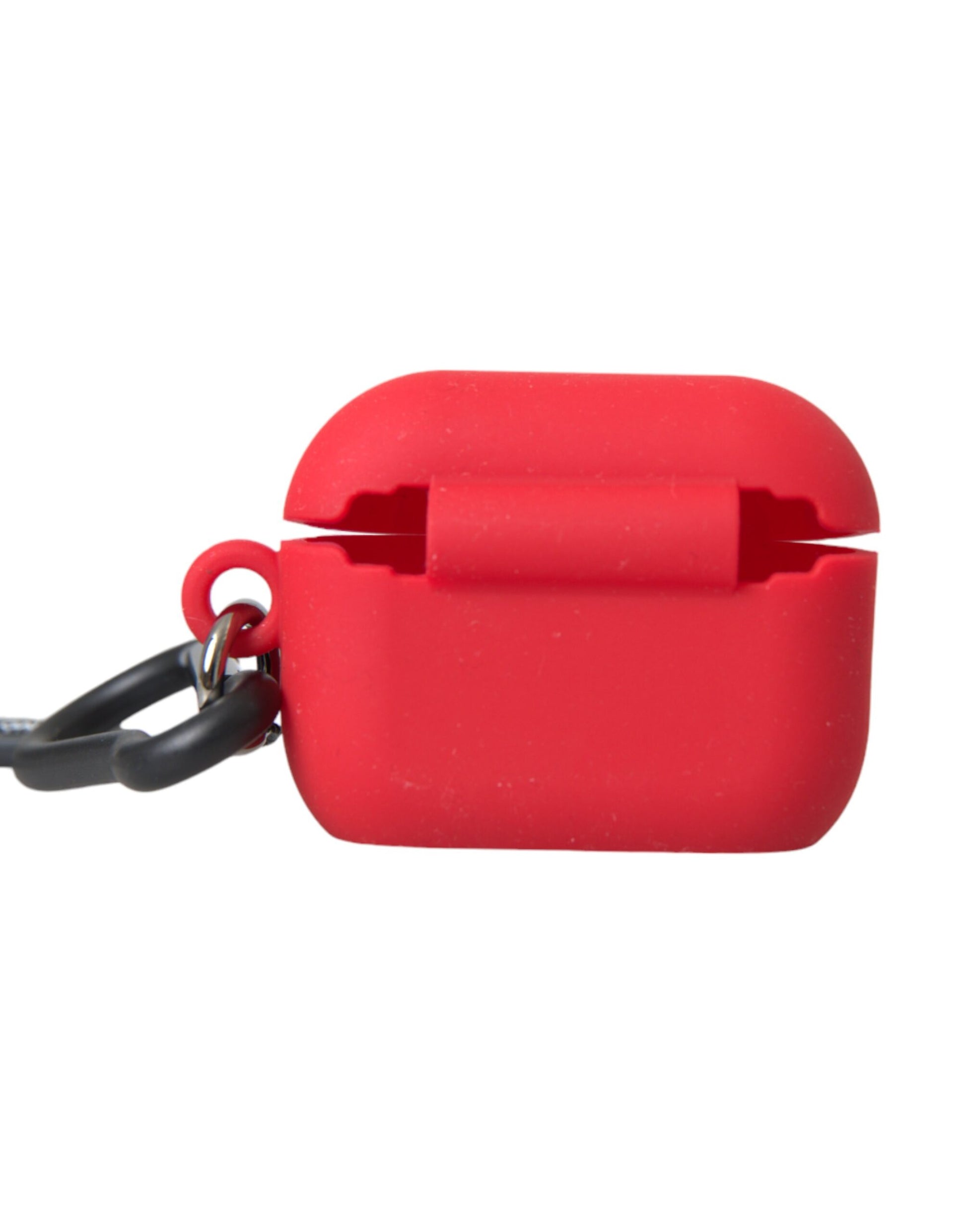 Dolce & Gabbana Red Silicone Rubber Logo Embossed Airpods Case Curated Luxury Accessories by Orvyn