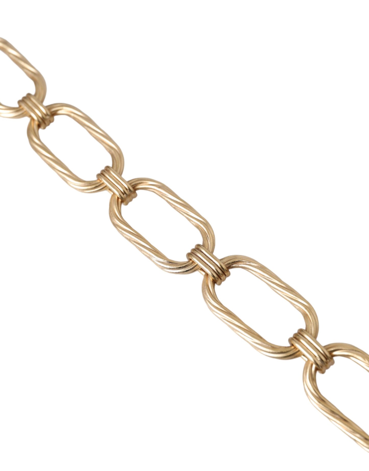 Dolce & Gabbana Gold Tone Brass Large Link Chain Jewelry Necklace Curated Luxury Accessories by Orvyn