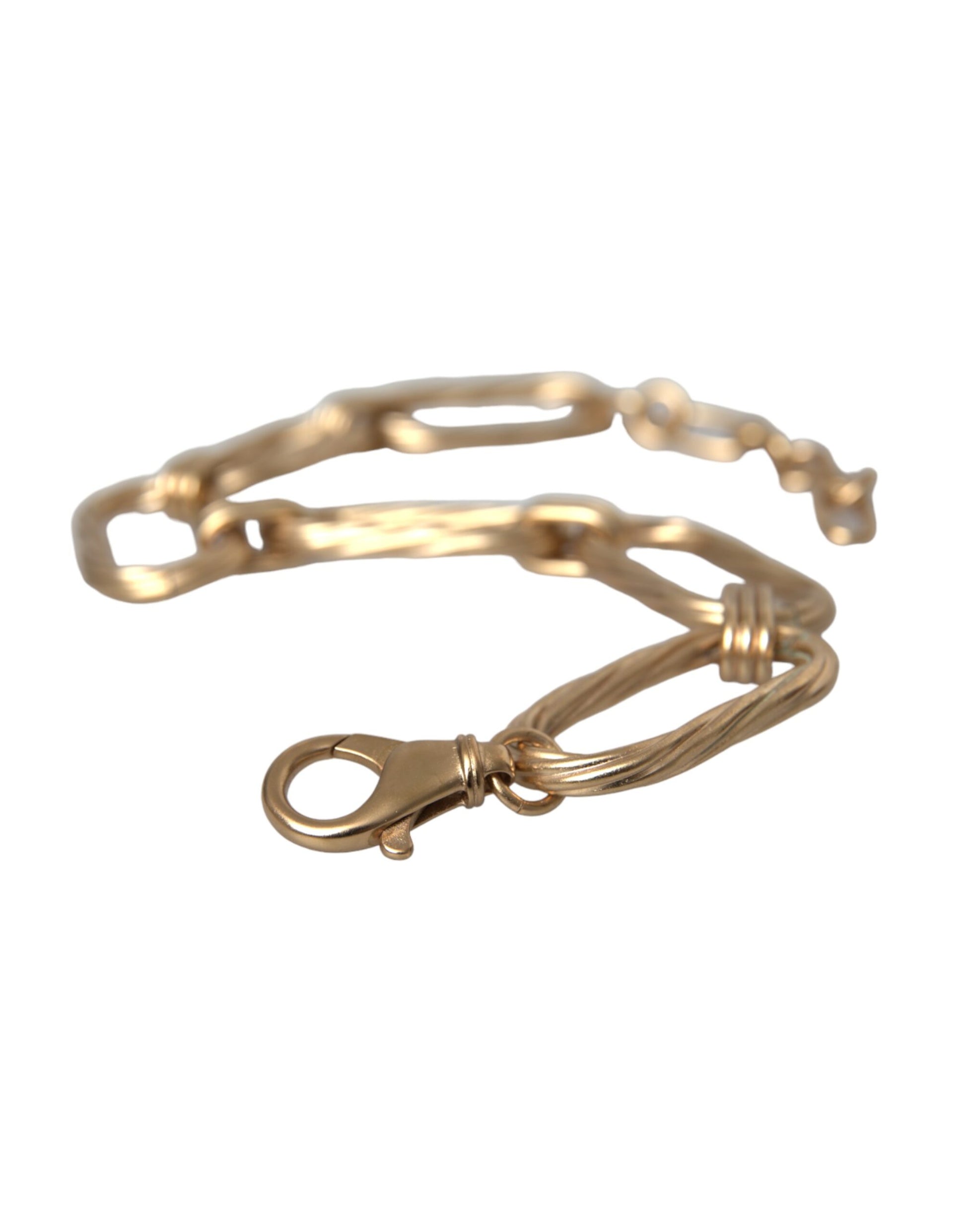 Dolce & Gabbana Gold Tone Brass Large Link Chain Jewelry Necklace Curated Luxury Accessories by Orvyn