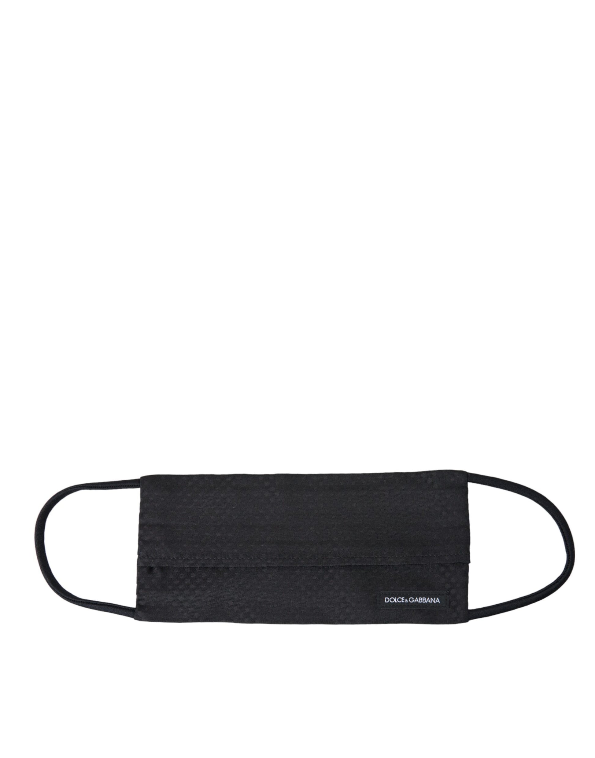 Dolce & Gabbana Black 100% Silk Adjustable Necktie Face Mask Curated Luxury Accessories by Orvyn