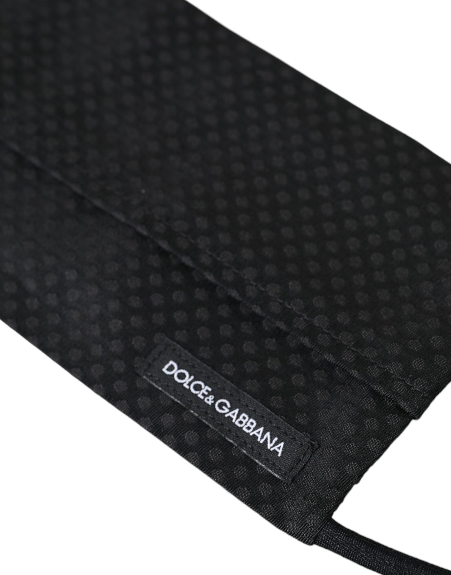 Dolce & Gabbana Black 100% Silk Adjustable Necktie Face Mask Curated Luxury Accessories by Orvyn
