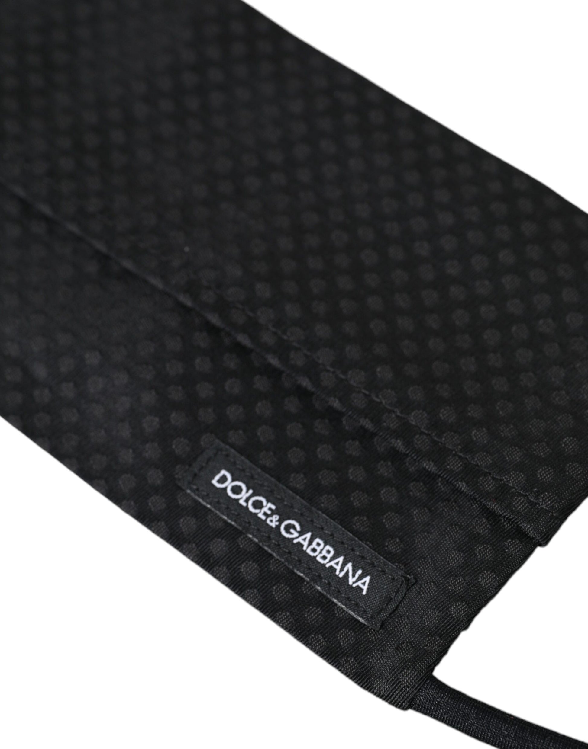 Dolce & Gabbana Black 100% Silk Adjustable Necktie Face Mask Curated Luxury Accessories by Orvyn