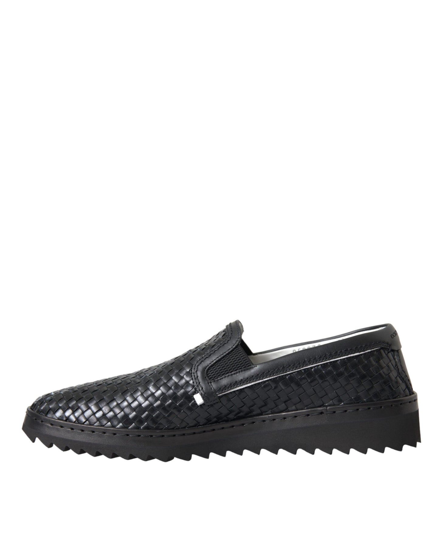 Dolce & Gabbana Black Woven Buffalo Leather Men Loafers Shoes Curated Luxury Accessories by Orvyn