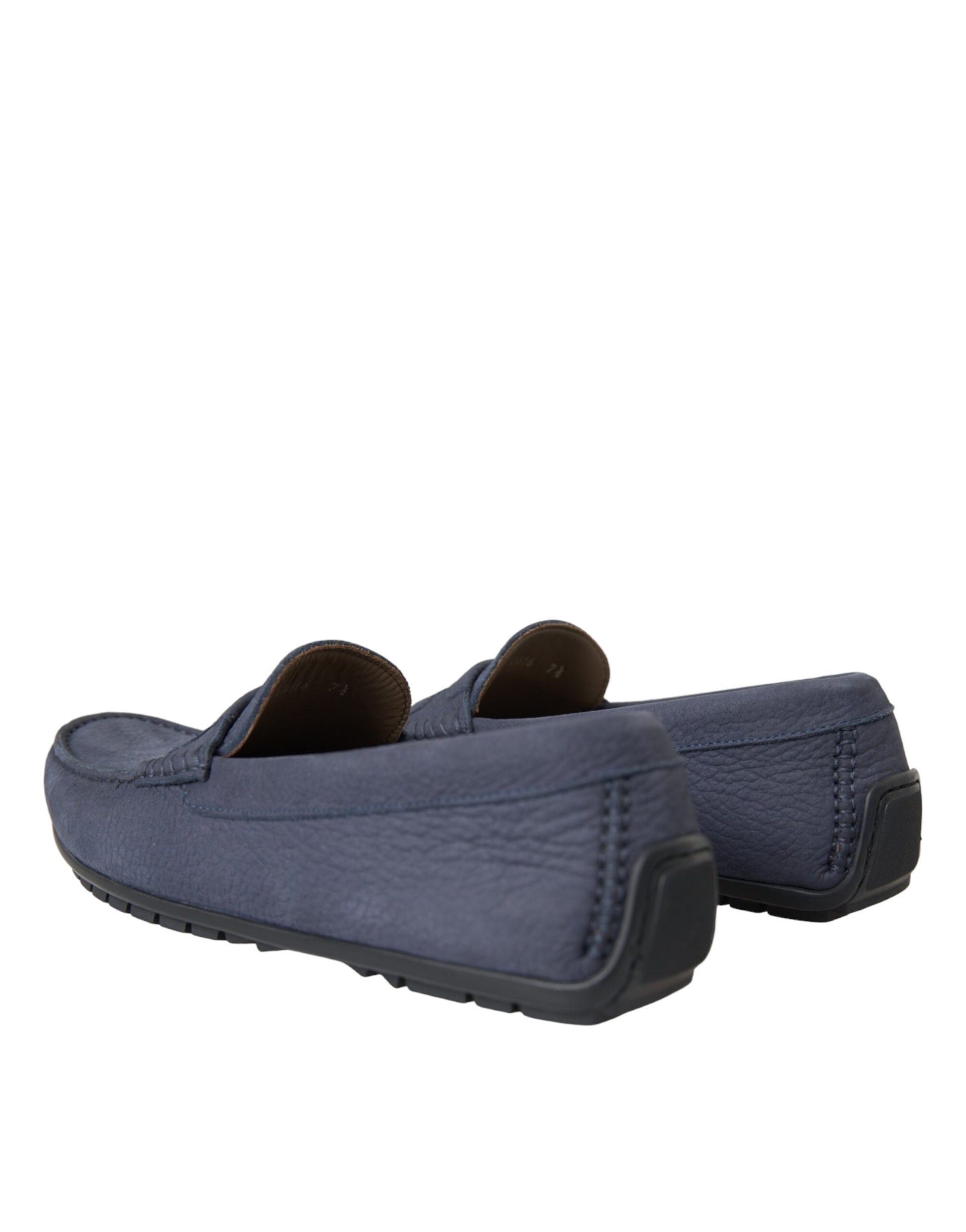 Dolce & Gabbana Blue Calf Leather Slip On Moccasin Shoes Curated Luxury Accessories by Orvyn