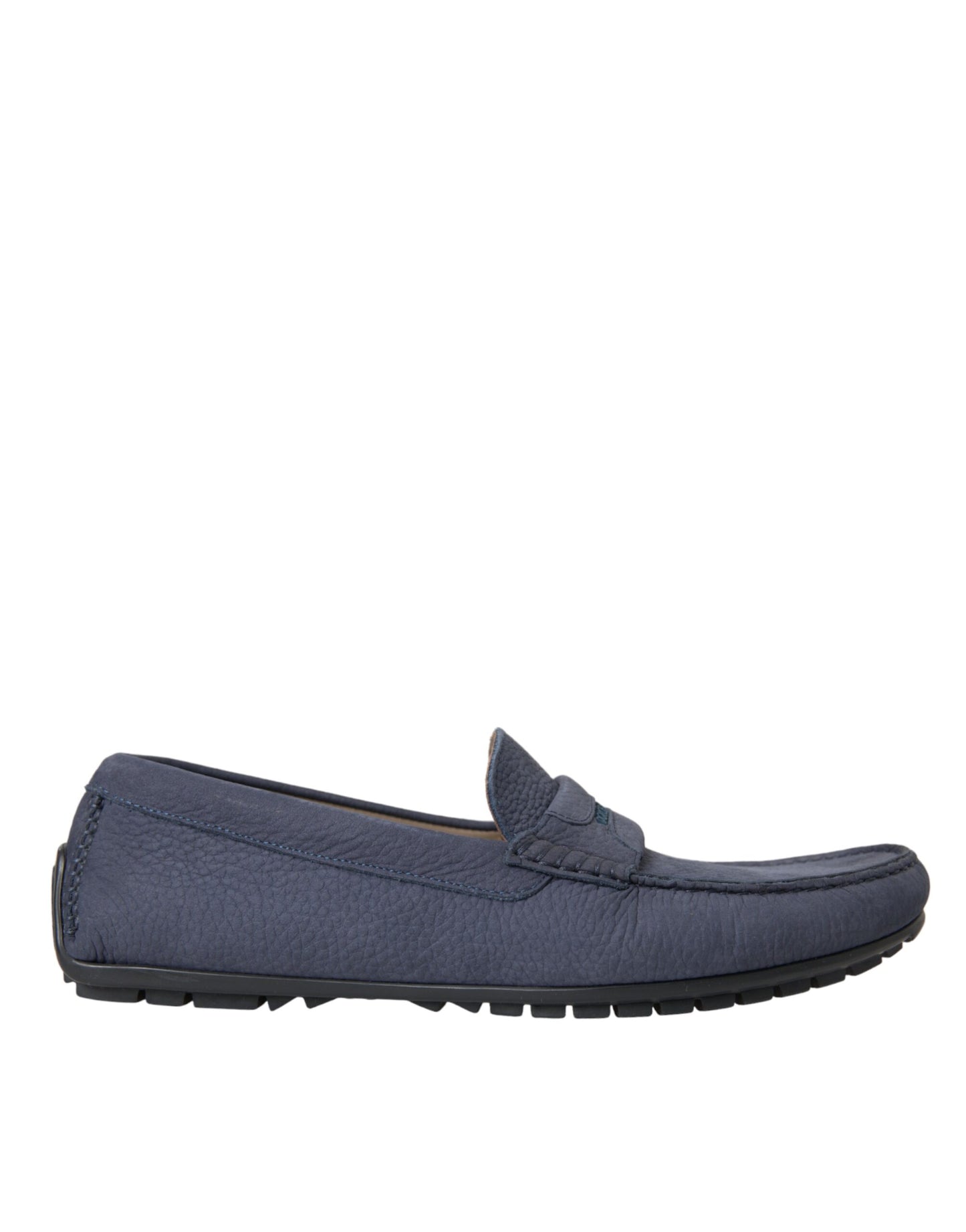 Dolce & Gabbana Blue Calf Leather Slip On Moccasin Shoes Curated Luxury Accessories by Orvyn