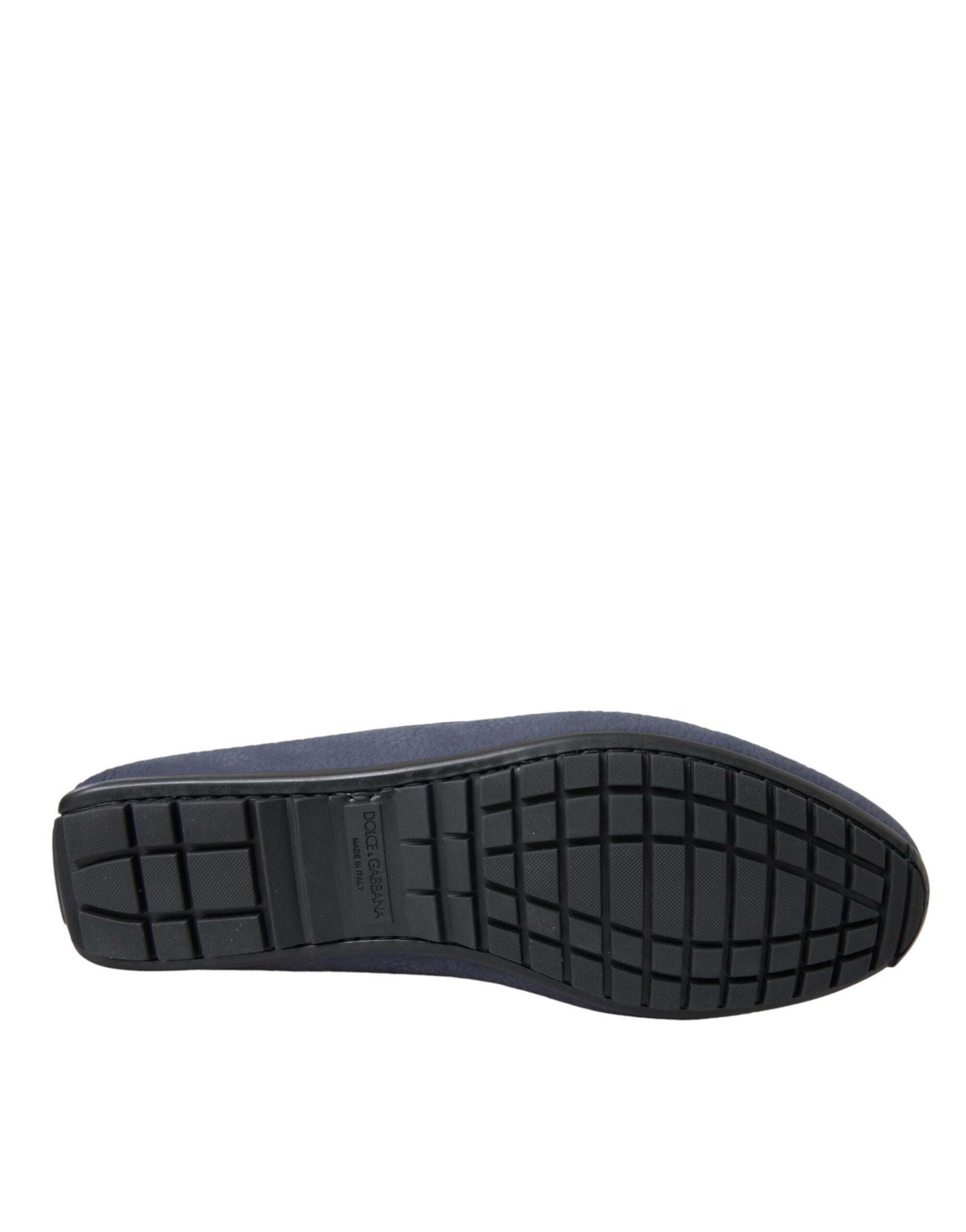 Dolce & Gabbana Blue Calf Leather Slip On Moccasin Shoes Curated Luxury Accessories by Orvyn
