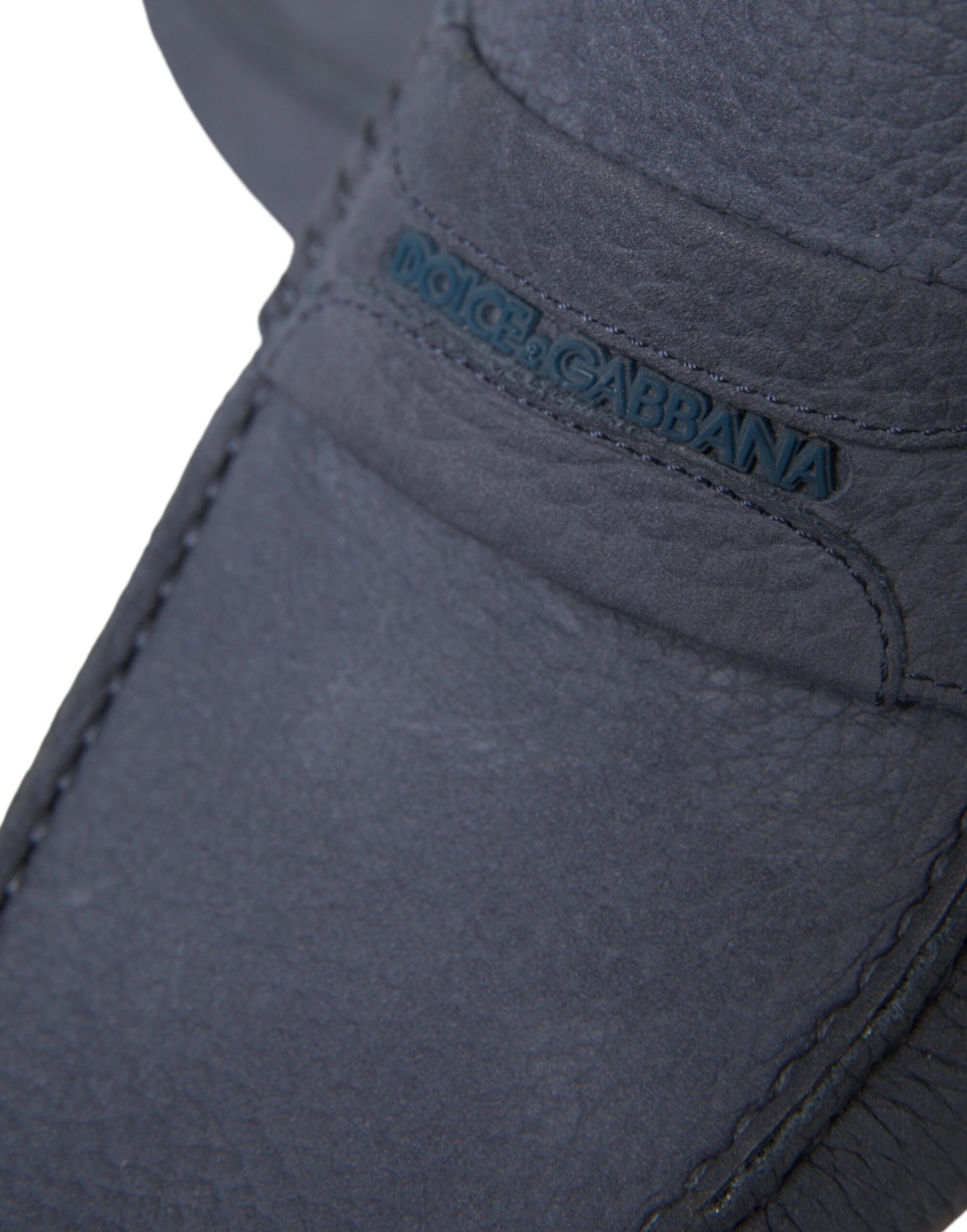 Dolce & Gabbana Blue Calf Leather Slip On Moccasin Shoes Curated Luxury Accessories by Orvyn