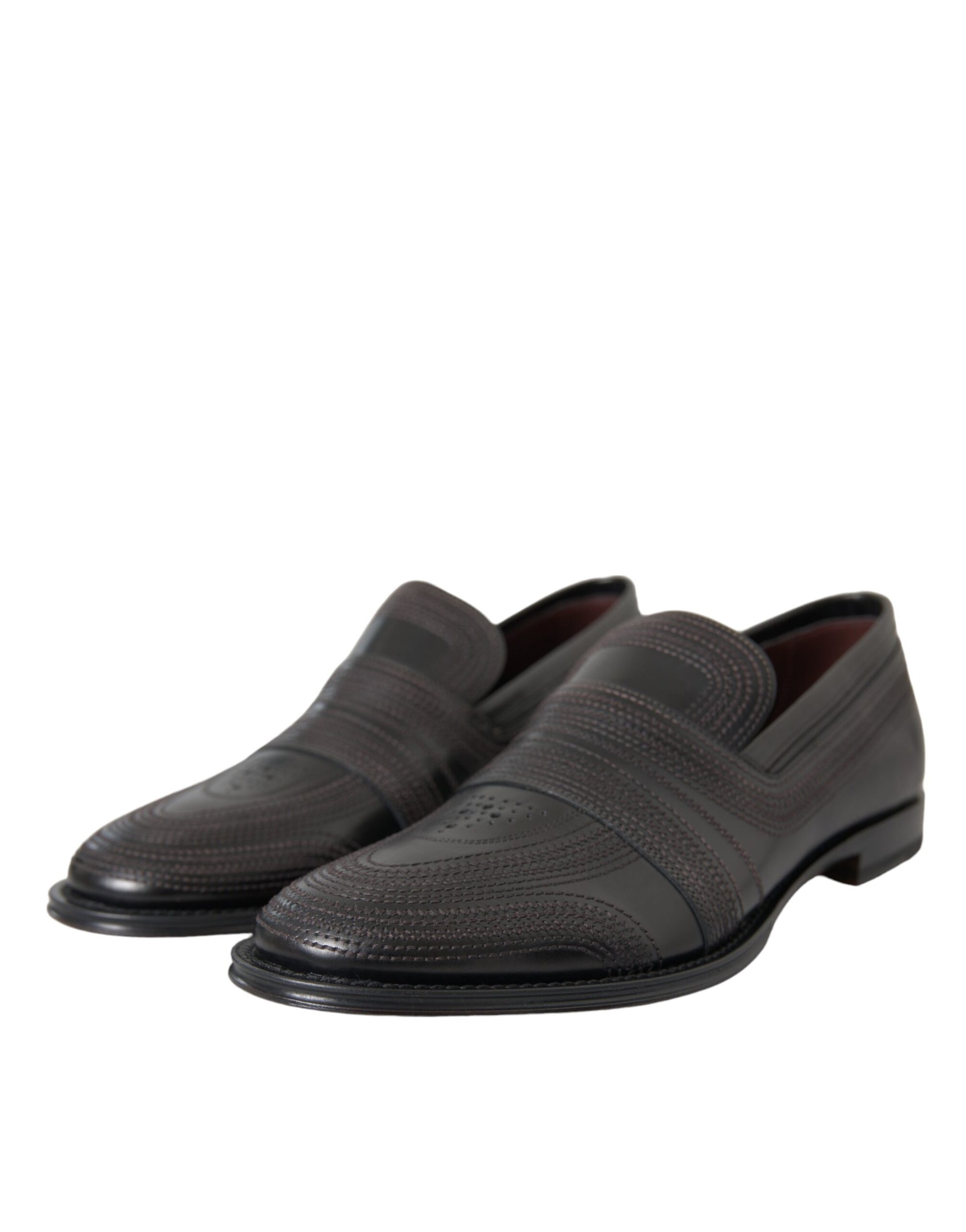 Dolce & Gabbana Black Brown Leather Loafer Men Dress Shoes Curated Luxury Accessories by Orvyn