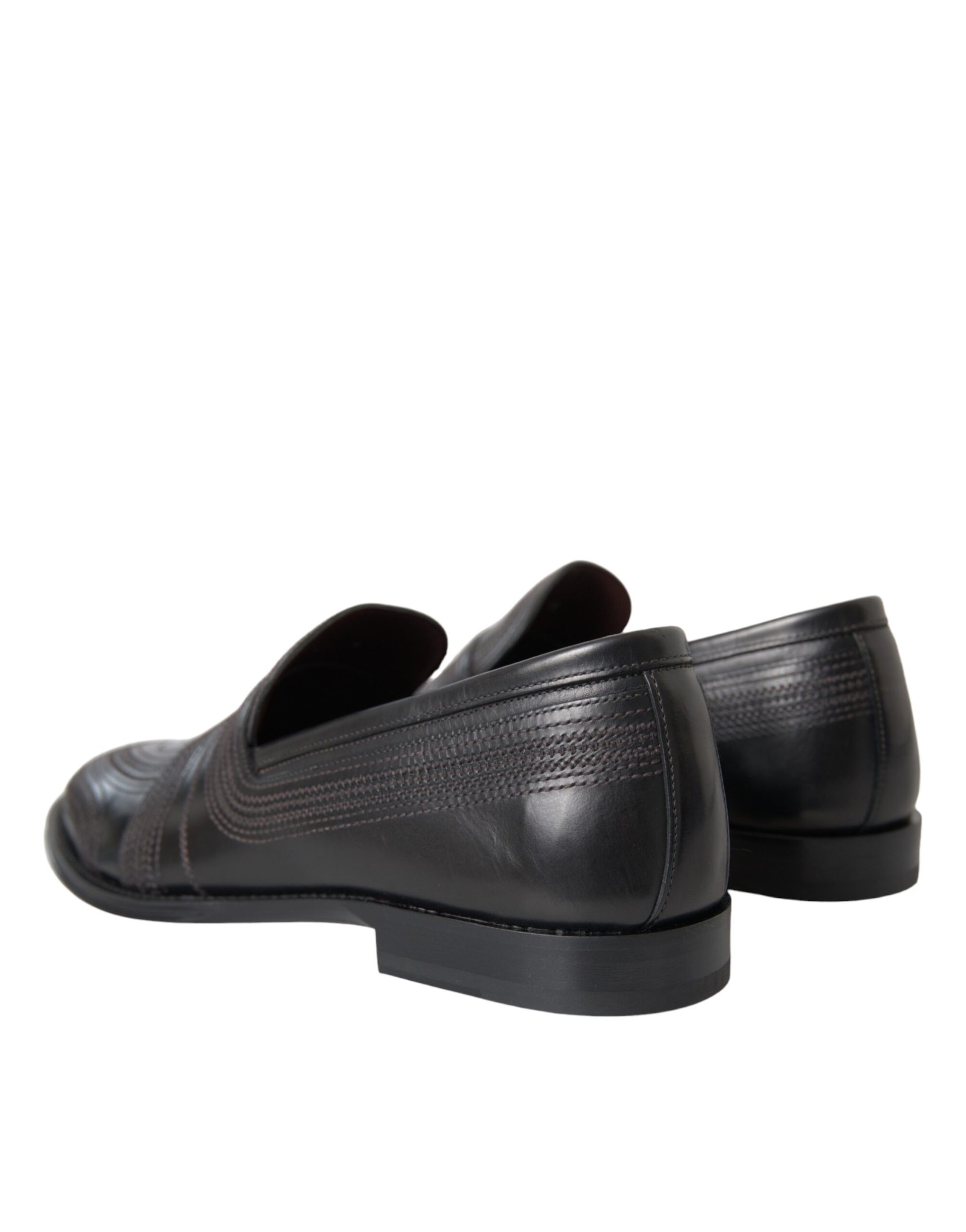 Dolce & Gabbana Black Brown Leather Loafer Men Dress Shoes Curated Luxury Accessories by Orvyn