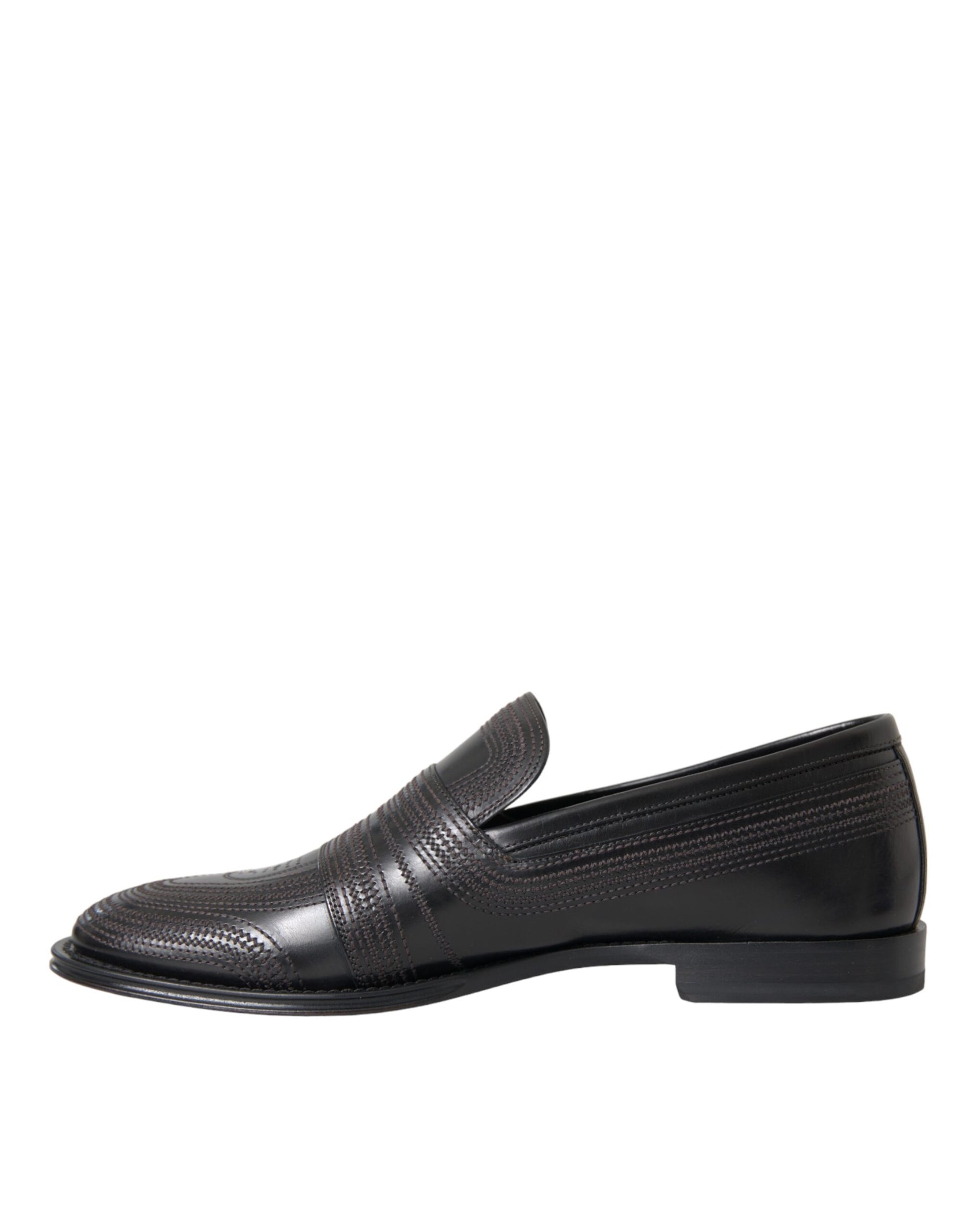 Dolce & Gabbana Black Brown Leather Loafer Men Dress Shoes Curated Luxury Accessories by Orvyn