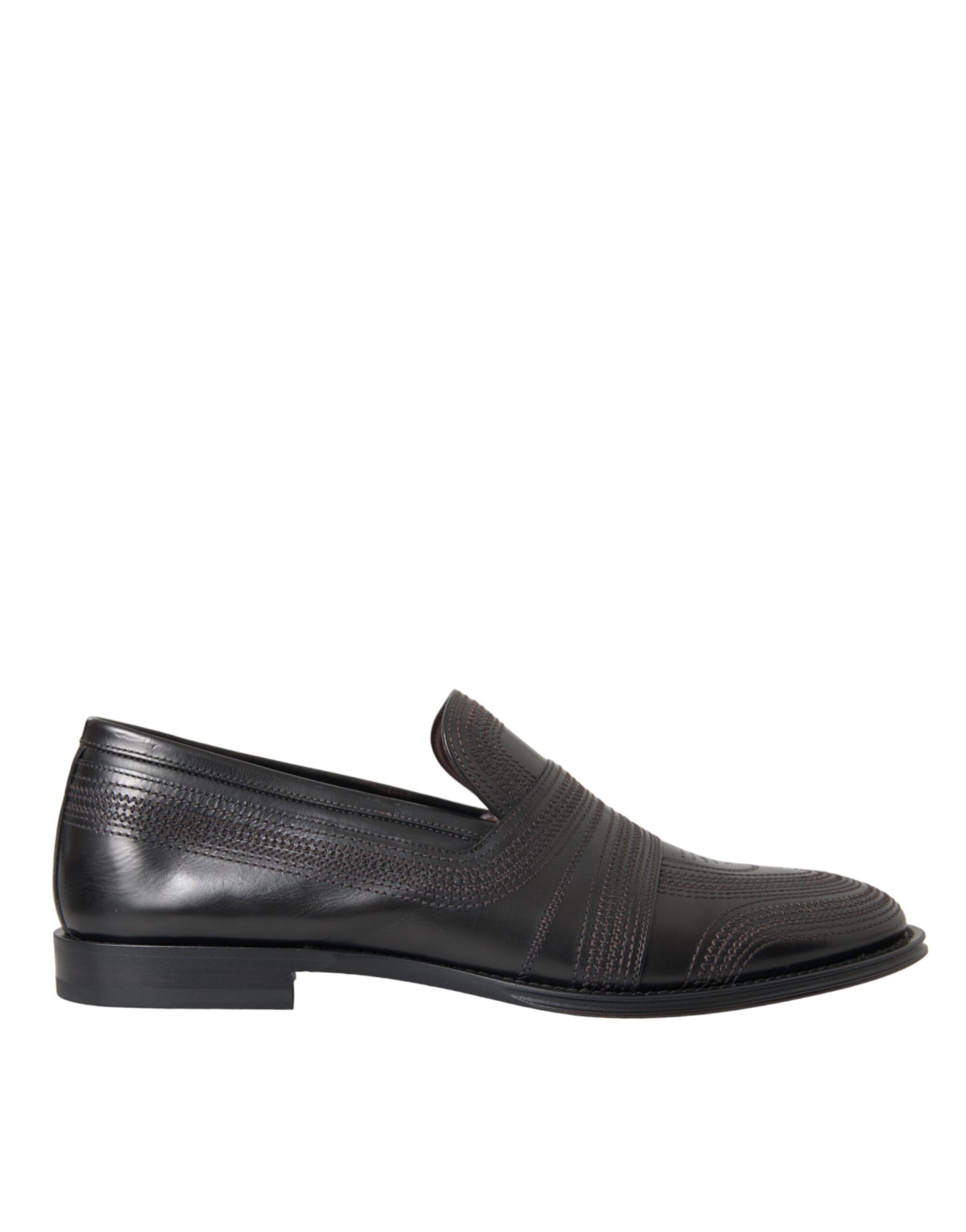 Dolce & Gabbana Black Brown Leather Loafer Men Dress Shoes Curated Luxury Accessories by Orvyn