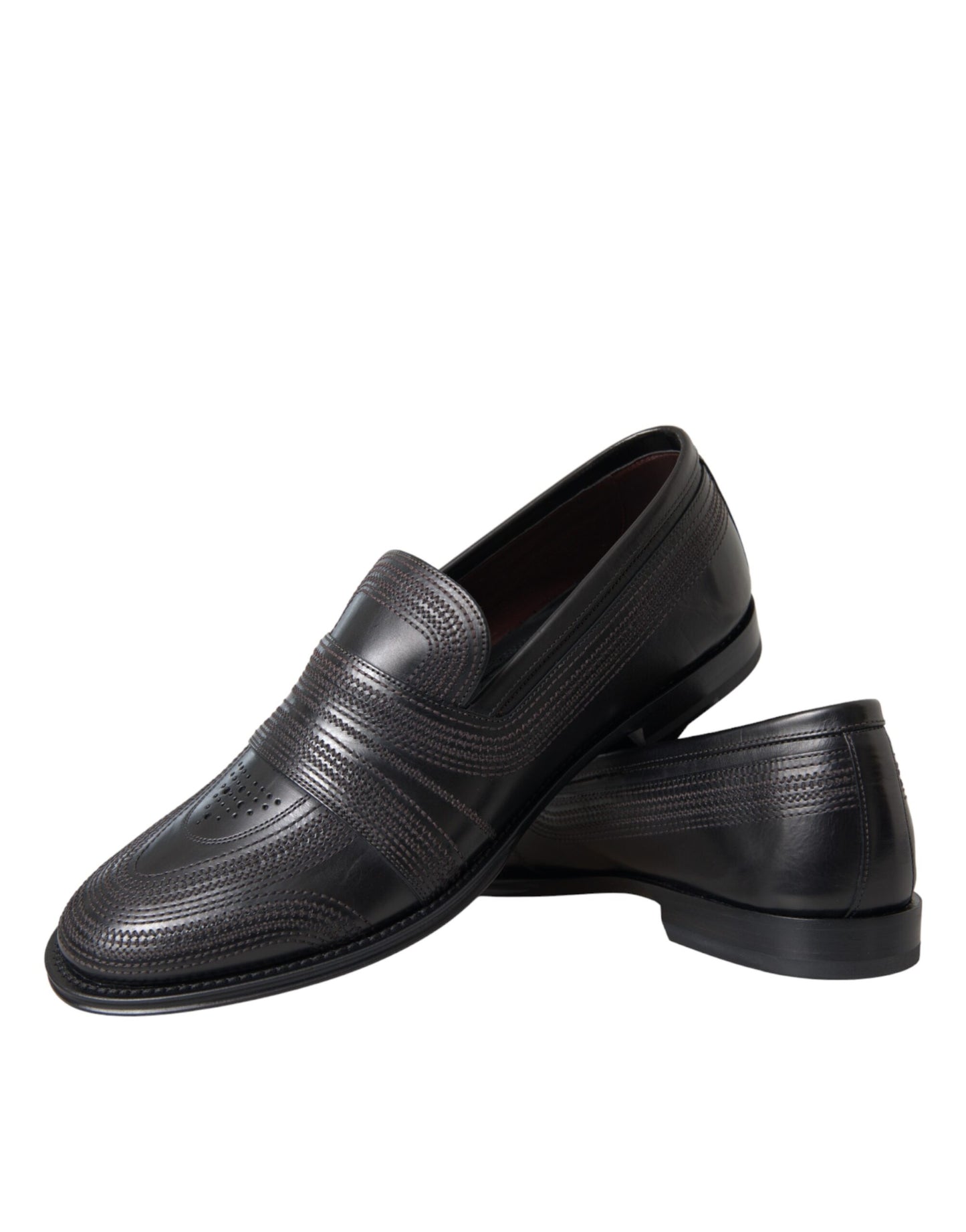 Dolce & Gabbana Black Brown Leather Loafer Men Dress Shoes Curated Luxury Accessories by Orvyn