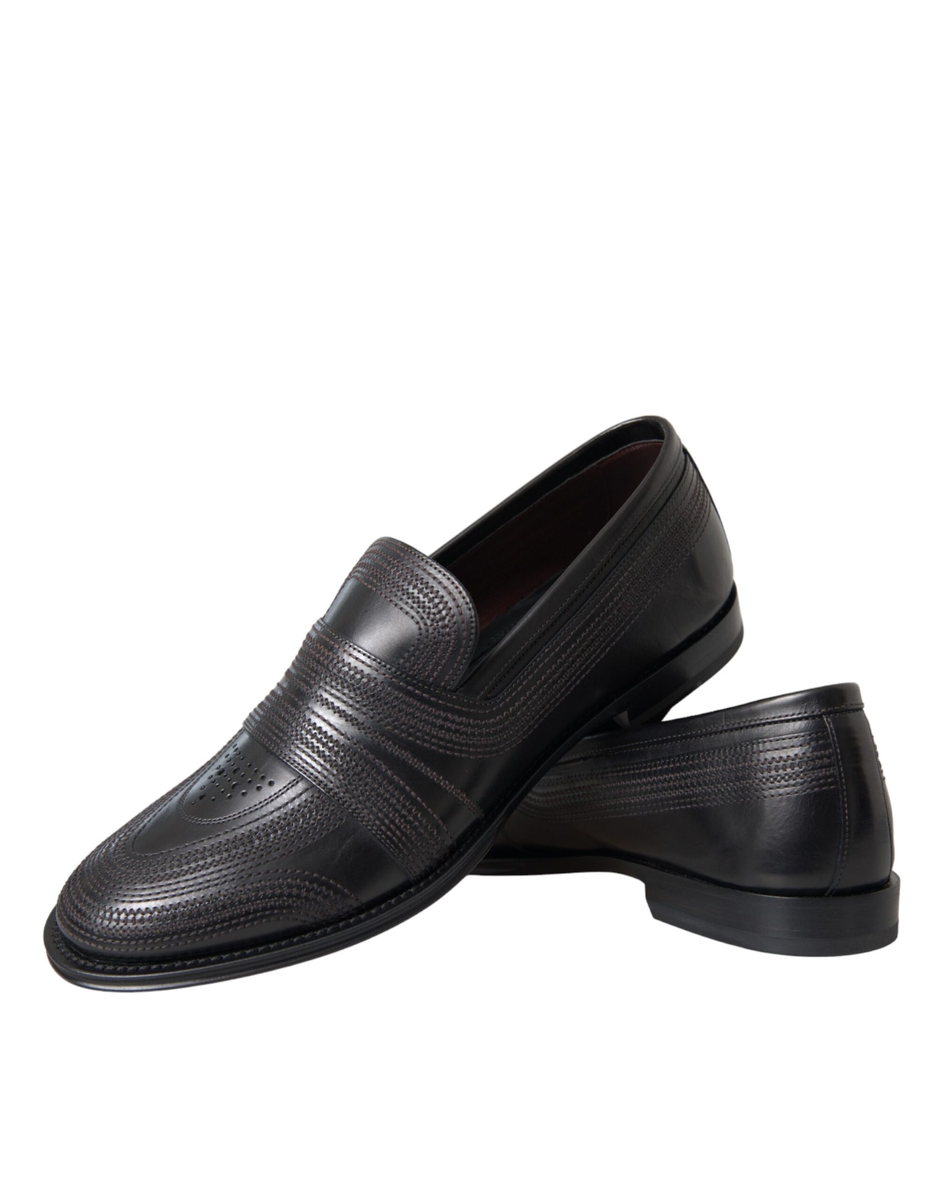 Dolce & Gabbana Black Brown Leather Loafer Men Dress Shoes Curated Luxury Accessories by Orvyn