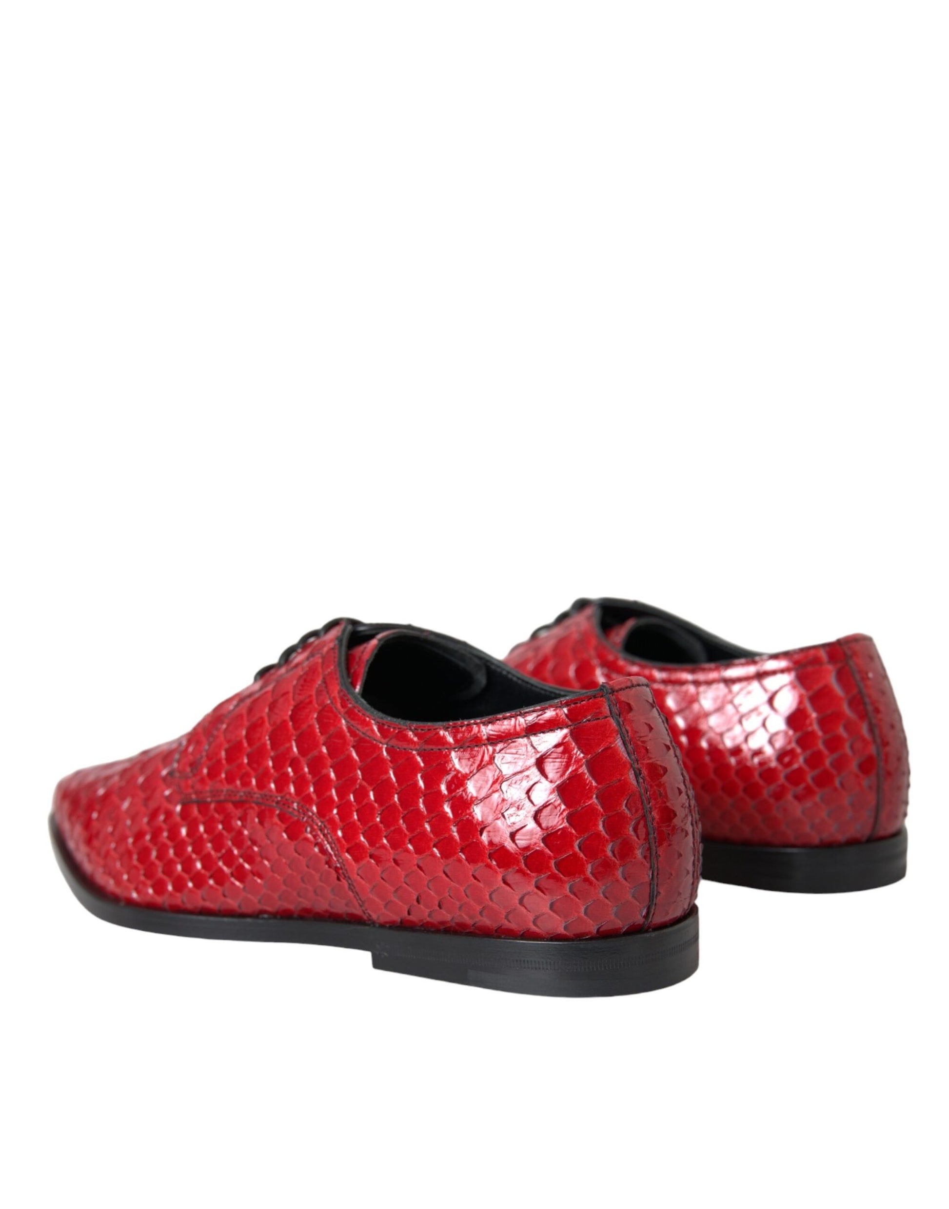 Dolce & Gabbana Red Textured Varnished Derby Men Formal Shoes Curated Luxury Accessories by Orvyn