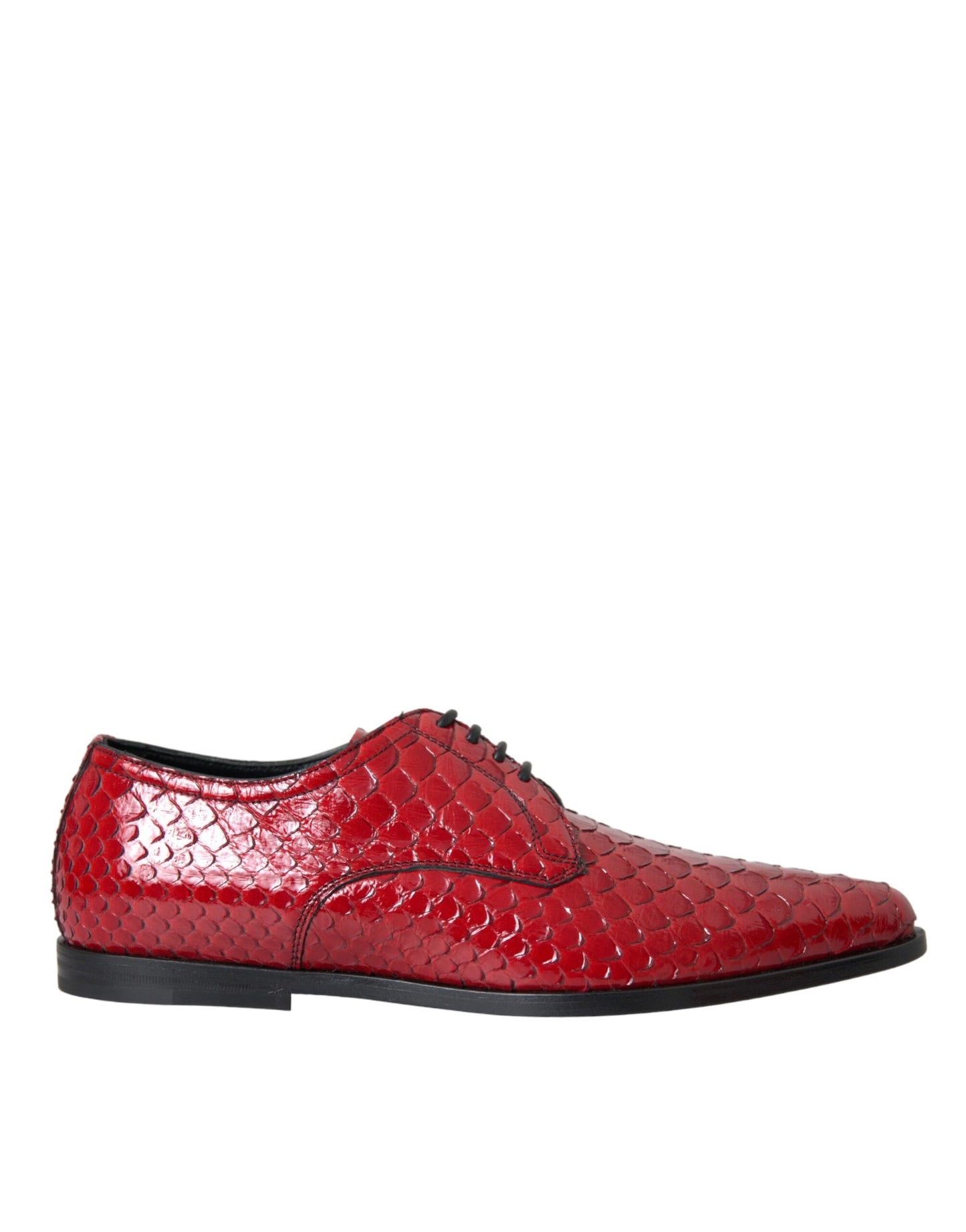 Dolce & Gabbana Red Textured Varnished Derby Men Formal Shoes Curated Luxury Accessories by Orvyn