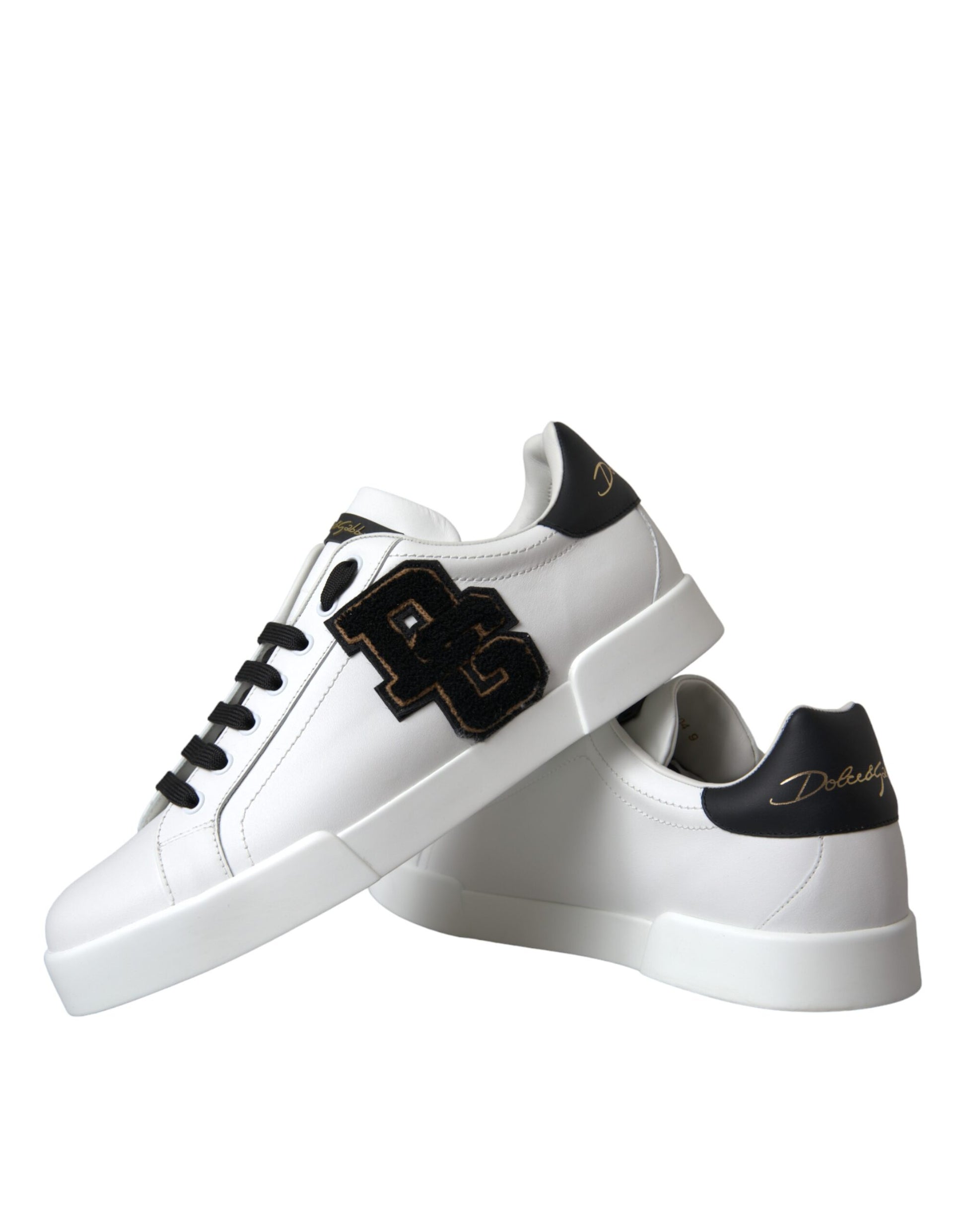 Dolce & Gabbana White Leather DG Logo Casual Low Top Sneakers Shoes Curated Luxury Accessories by Orvyn