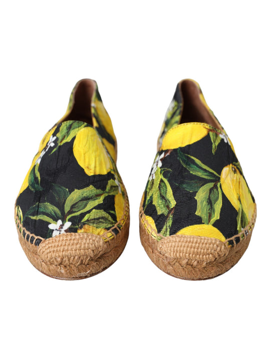 Dolce & Gabbana Multicolor Lemon Slip On Espadrilles Shoes Curated Luxury Accessories by Orvyn