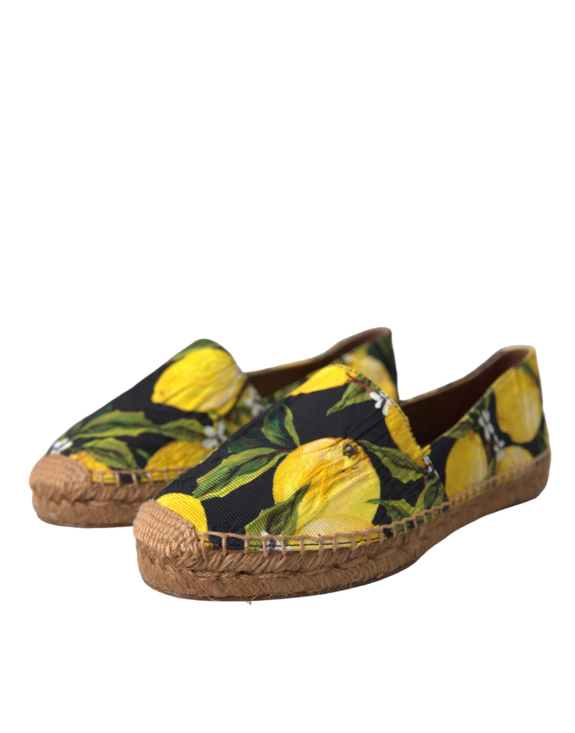 Dolce & Gabbana Multicolor Lemon Slip On Espadrilles Shoes Curated Luxury Accessories by Orvyn
