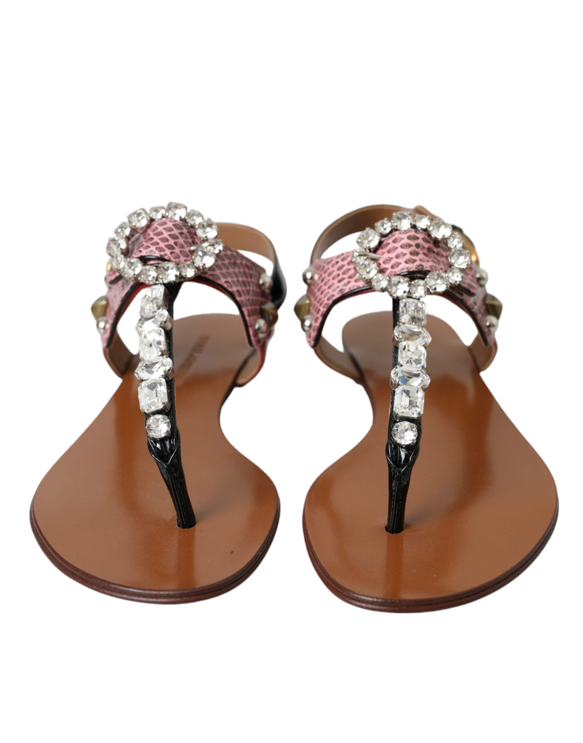 Dolce & Gabbana Multicolor Crystal Sandals Flip Flops Shoes Curated Luxury Accessories by Orvyn