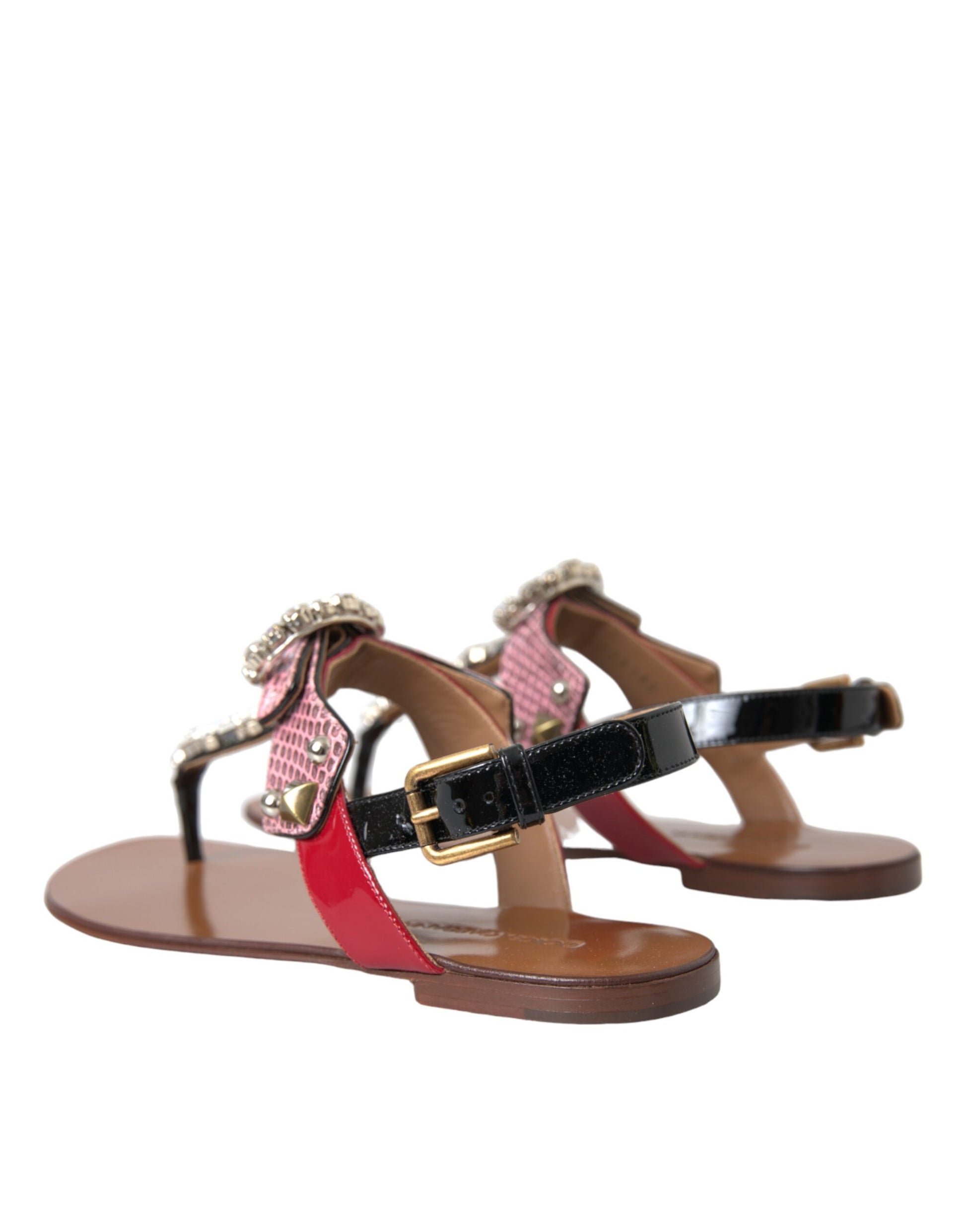 Dolce & Gabbana Multicolor Crystal Sandals Flip Flops Shoes Curated Luxury Accessories by Orvyn