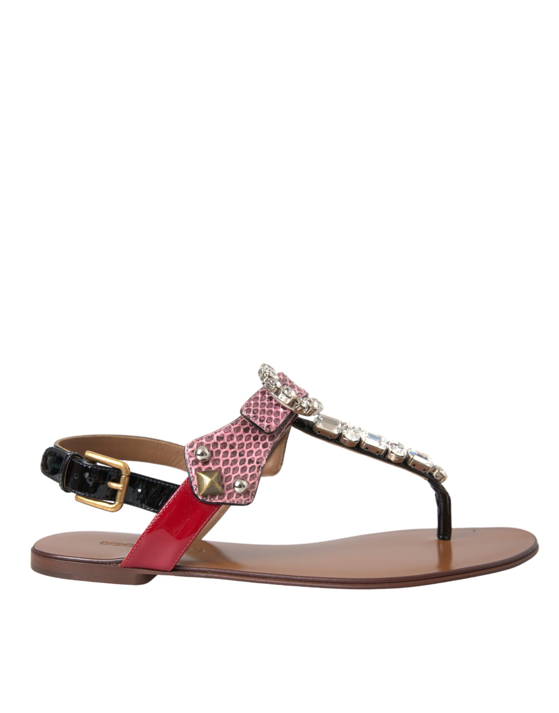 Dolce & Gabbana Multicolor Crystal Sandals Flip Flops Shoes Curated Luxury Accessories by Orvyn