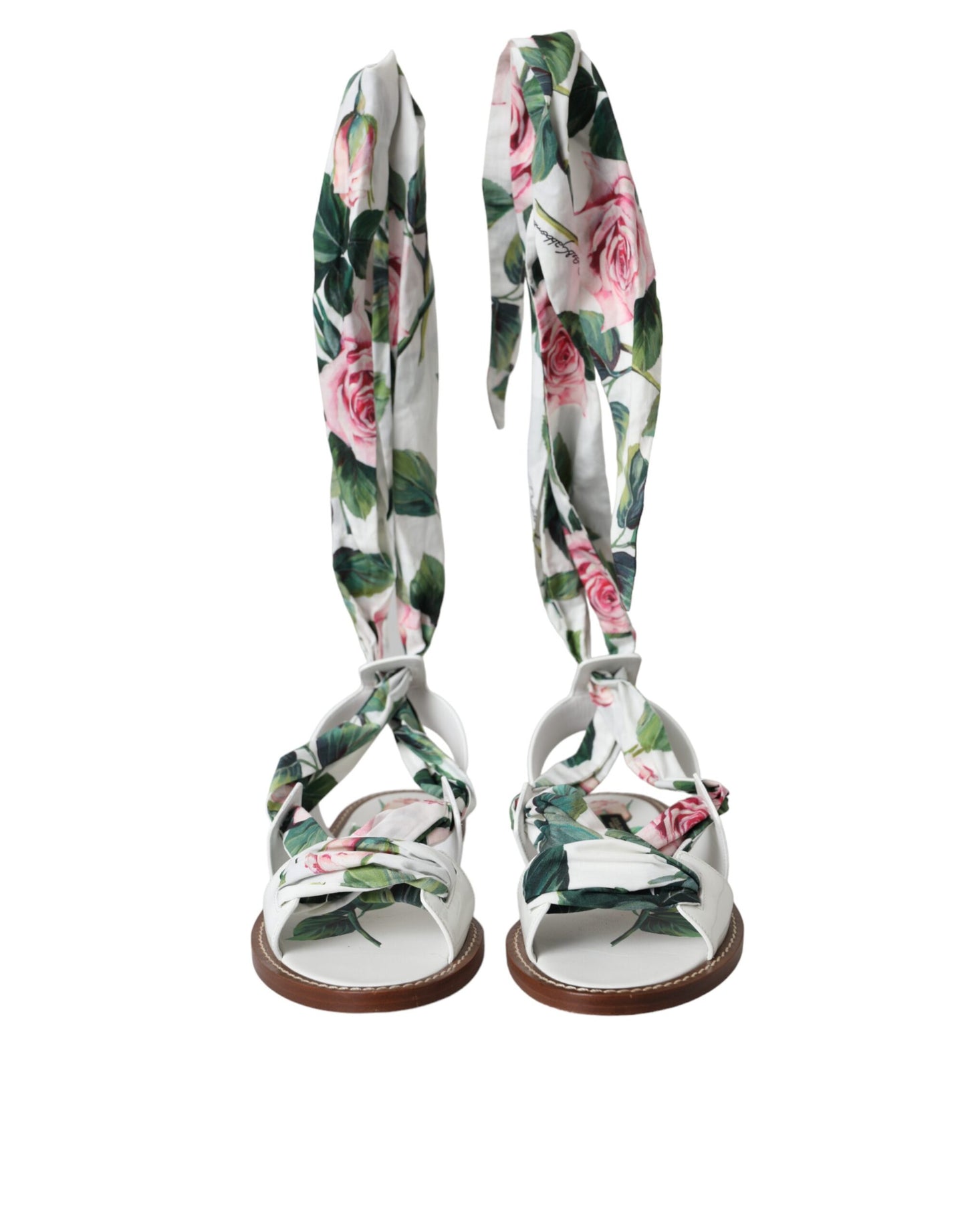Dolce & Gabbana Multicolor Floral Print Ankle Wrap Sandals Shoes Curated Luxury Accessories by Orvyn