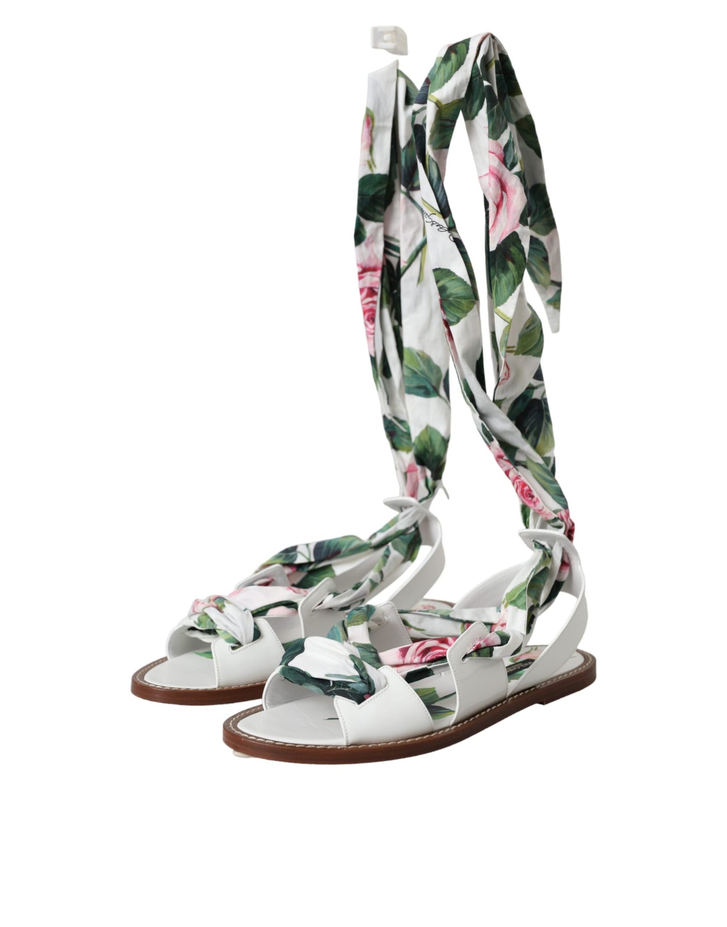 Dolce & Gabbana Multicolor Floral Print Ankle Wrap Sandals Shoes Curated Luxury Accessories by Orvyn
