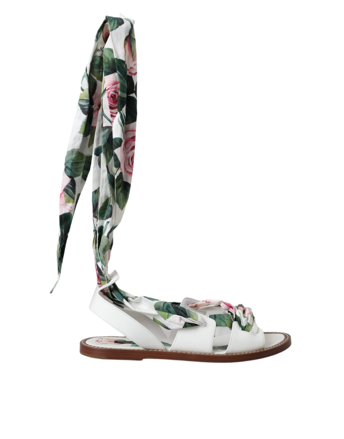 Dolce & Gabbana Multicolor Floral Print Ankle Wrap Sandals Shoes Curated Luxury Accessories by Orvyn