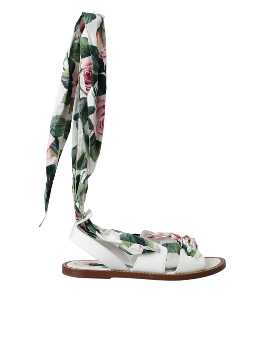 Dolce & Gabbana Multicolor Floral Print Ankle Wrap Sandals Shoes Curated Luxury Accessories by Orvyn