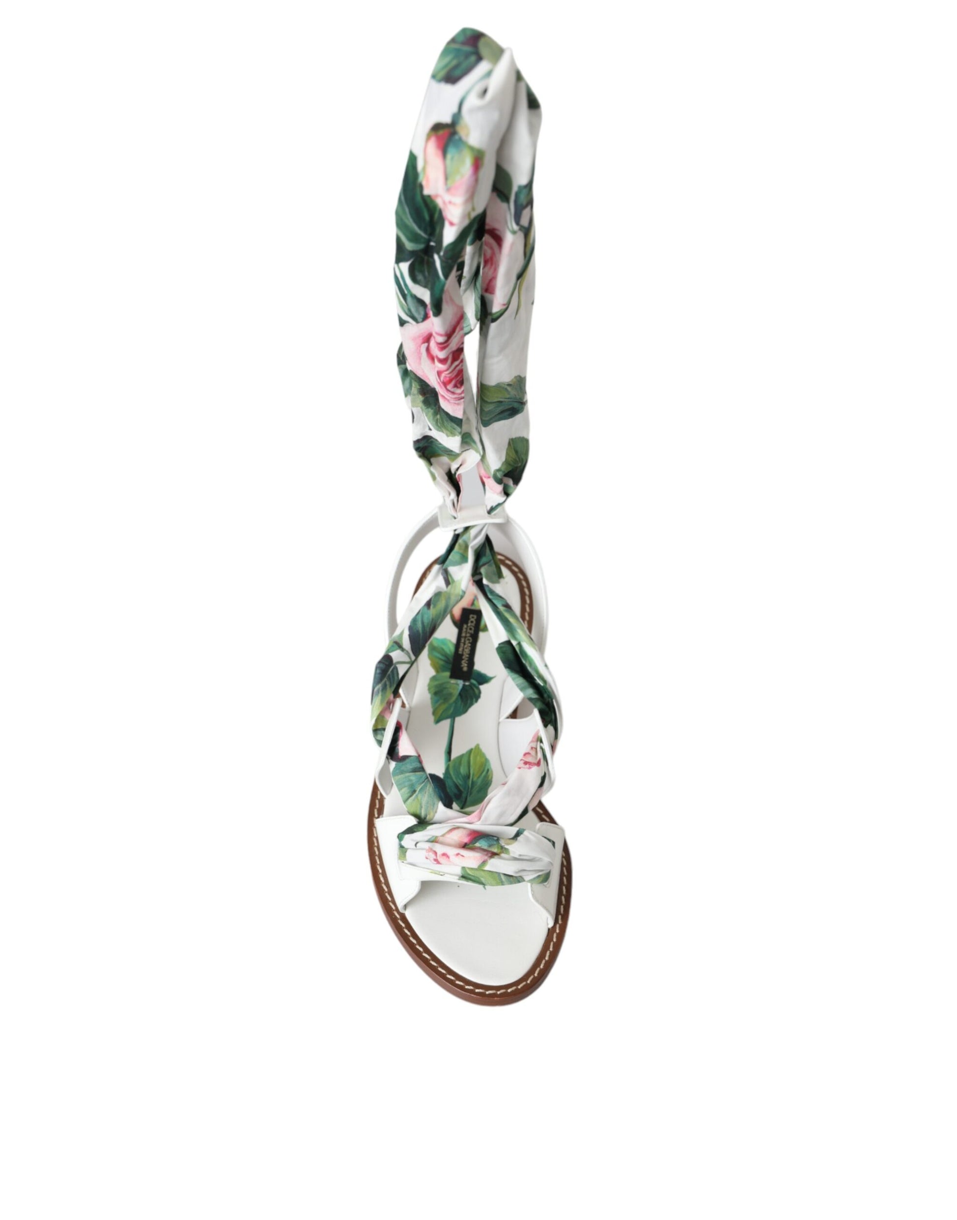 Dolce & Gabbana Multicolor Floral Print Ankle Wrap Sandals Shoes Curated Luxury Accessories by Orvyn