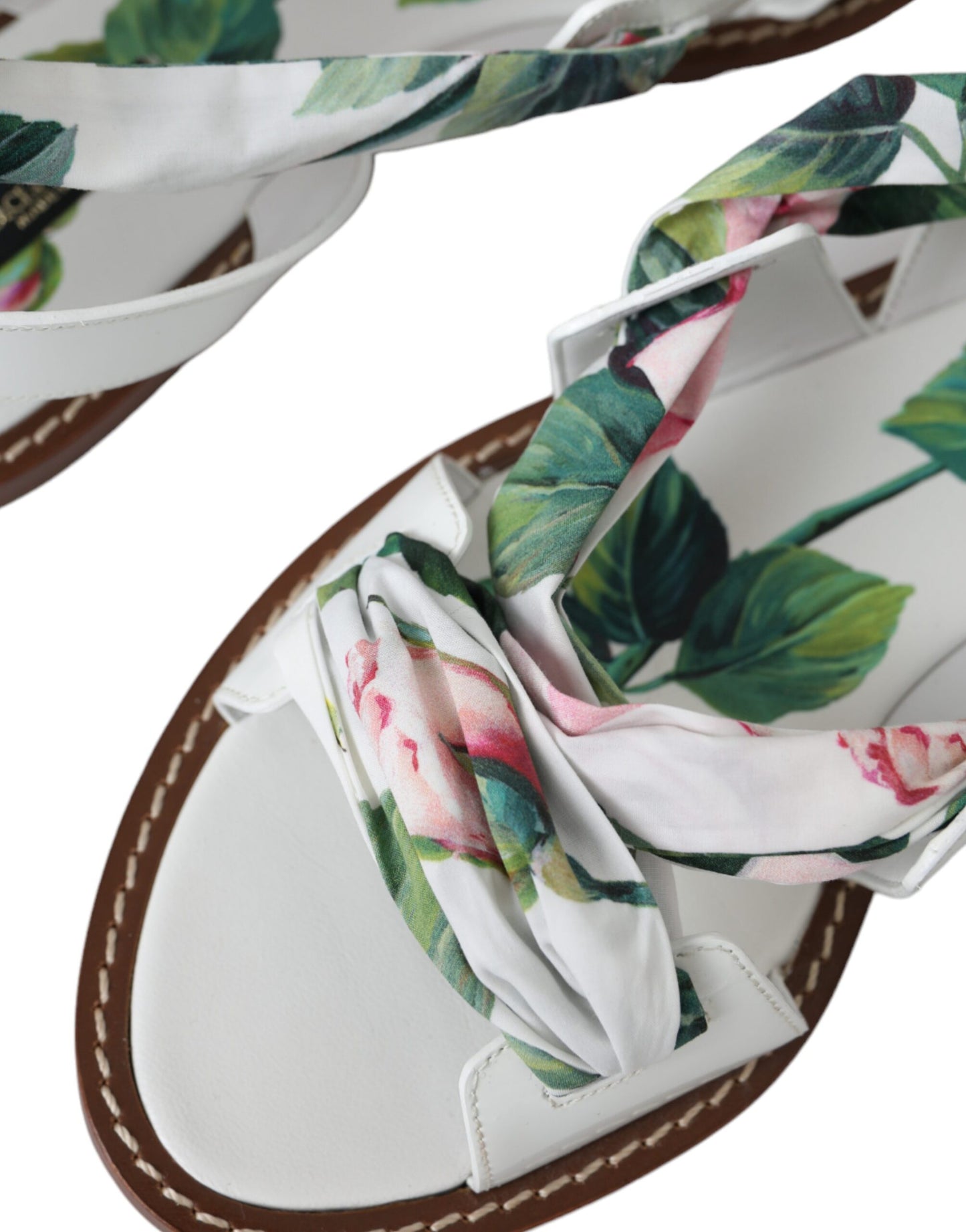 Dolce & Gabbana Multicolor Floral Print Ankle Wrap Sandals Shoes Curated Luxury Accessories by Orvyn