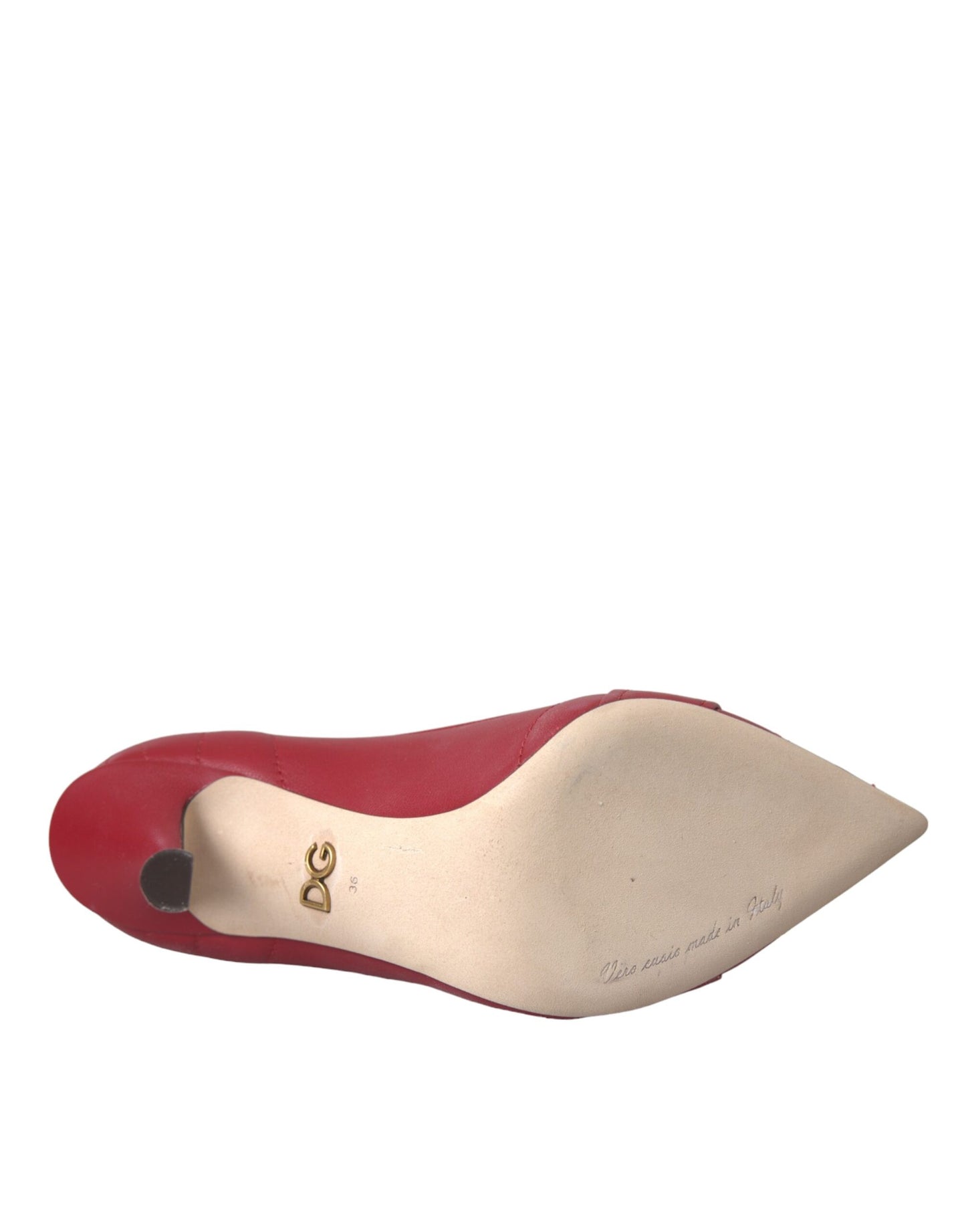 Dolce & Gabbana Red Devotion Leather Heels Pumps Shoes Curated Luxury Accessories by Orvyn