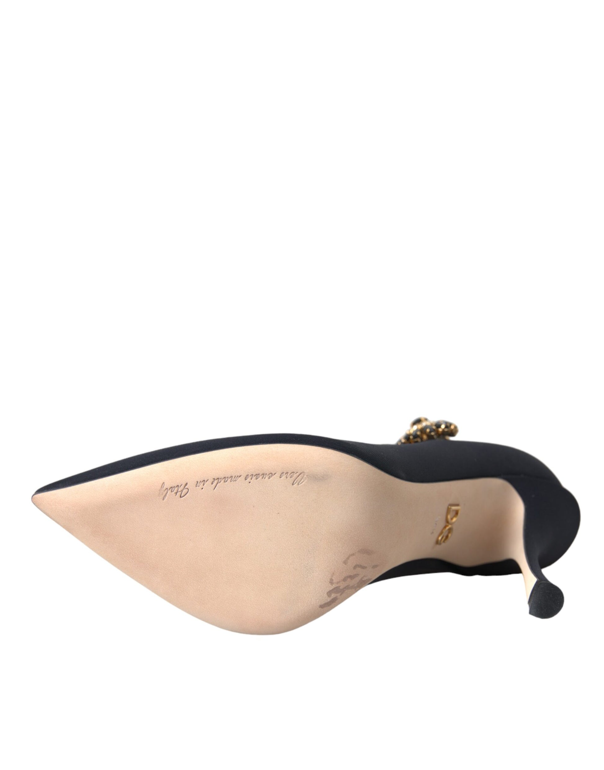 Dolce & Gabbana Black Mary Jane Jersey Crystal Pumps Shoes Curated Luxury Accessories by Orvyn