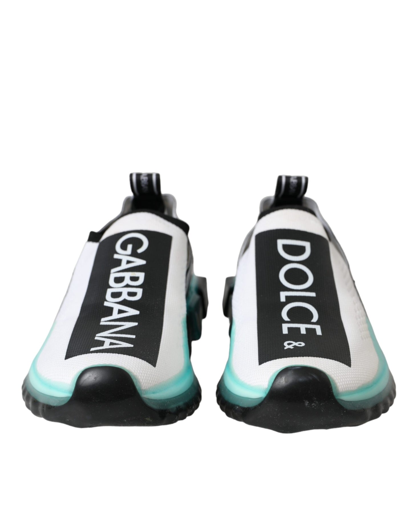 Dolce & Gabbana Black White Blue Slip On Sorrento Sneakers Shoes Curated Luxury Accessories by Orvyn