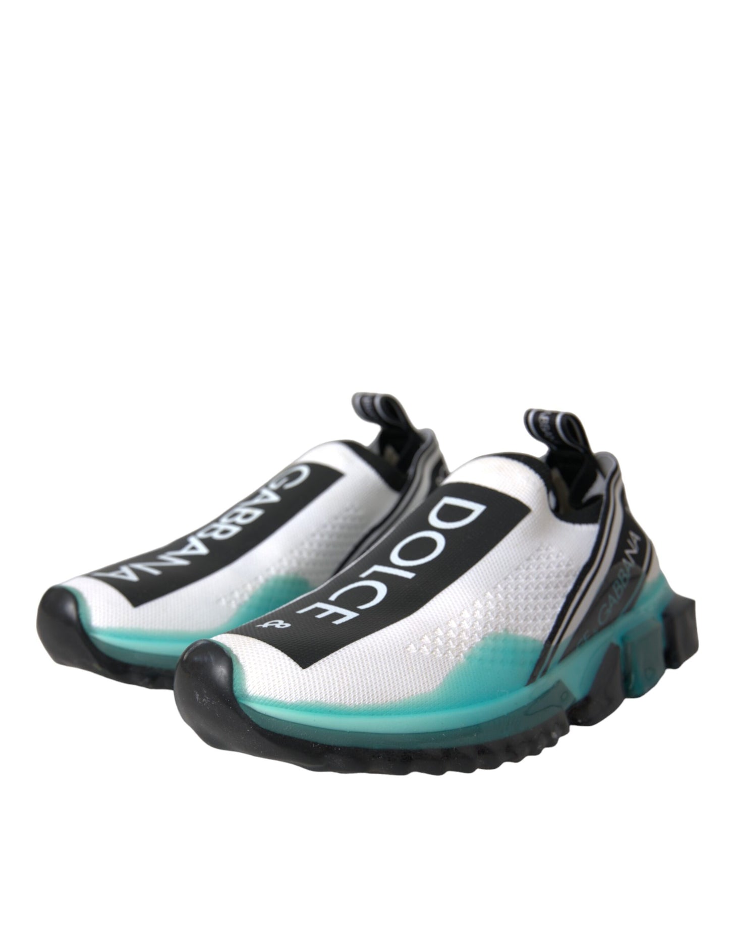 Dolce & Gabbana Black White Blue Slip On Sorrento Sneakers Shoes Curated Luxury Accessories by Orvyn
