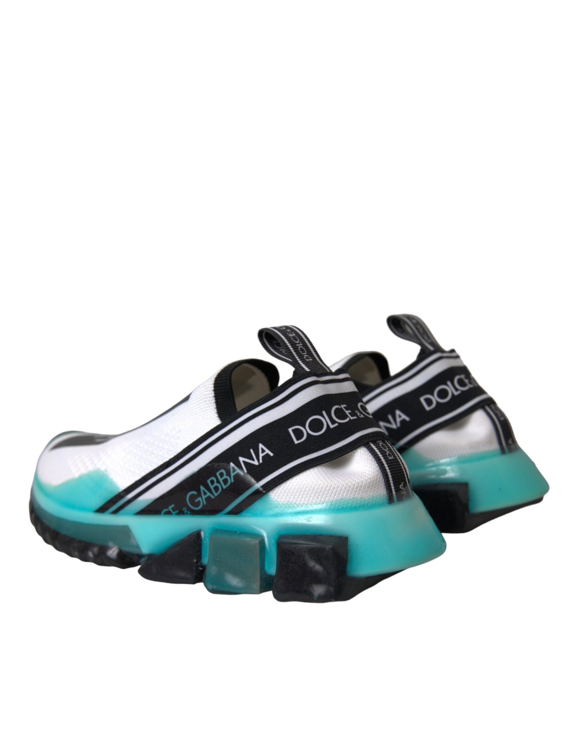 Dolce & Gabbana Black White Blue Slip On Sorrento Sneakers Shoes Curated Luxury Accessories by Orvyn