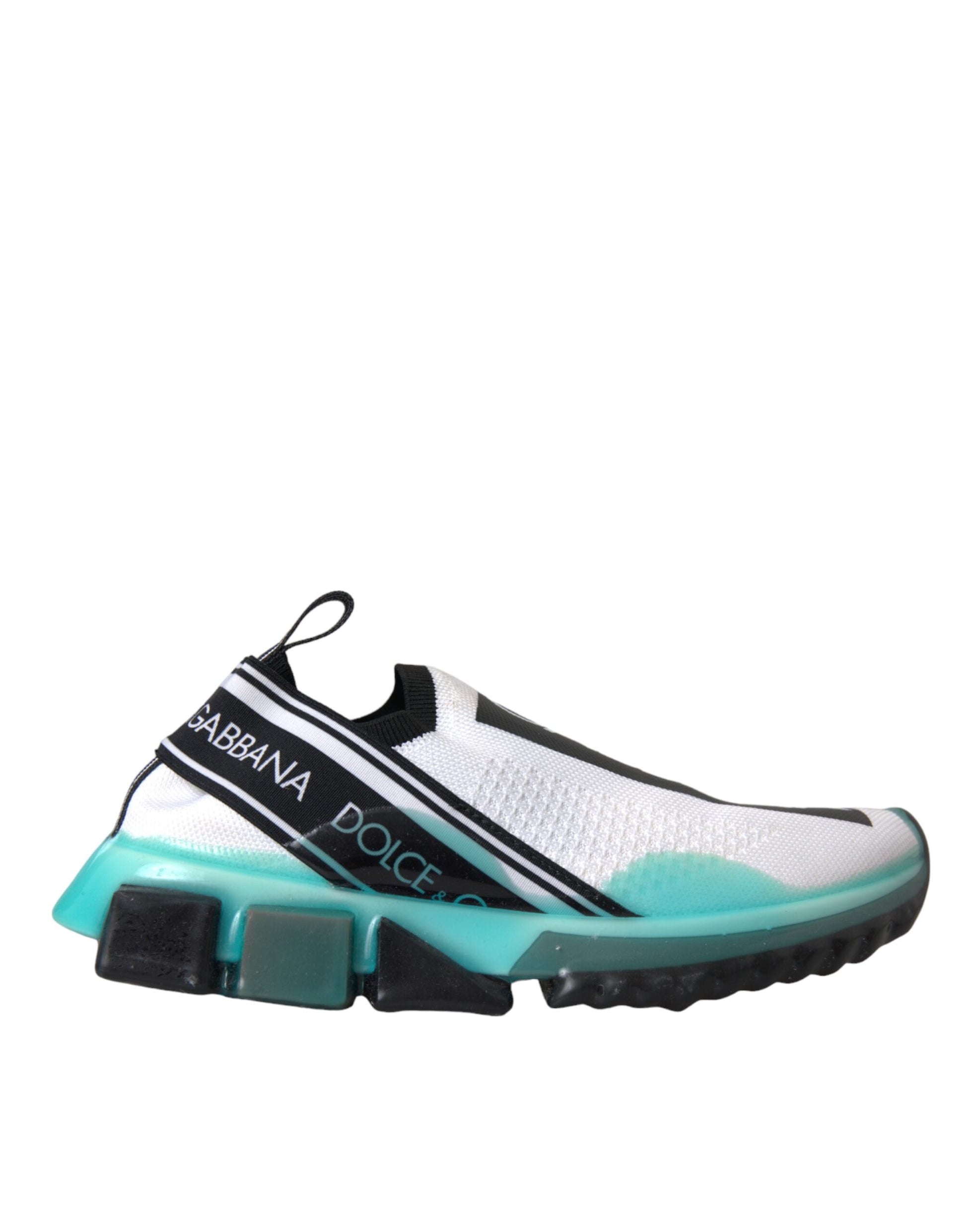 Dolce & Gabbana Black White Blue Slip On Sorrento Sneakers Shoes Curated Luxury Accessories by Orvyn