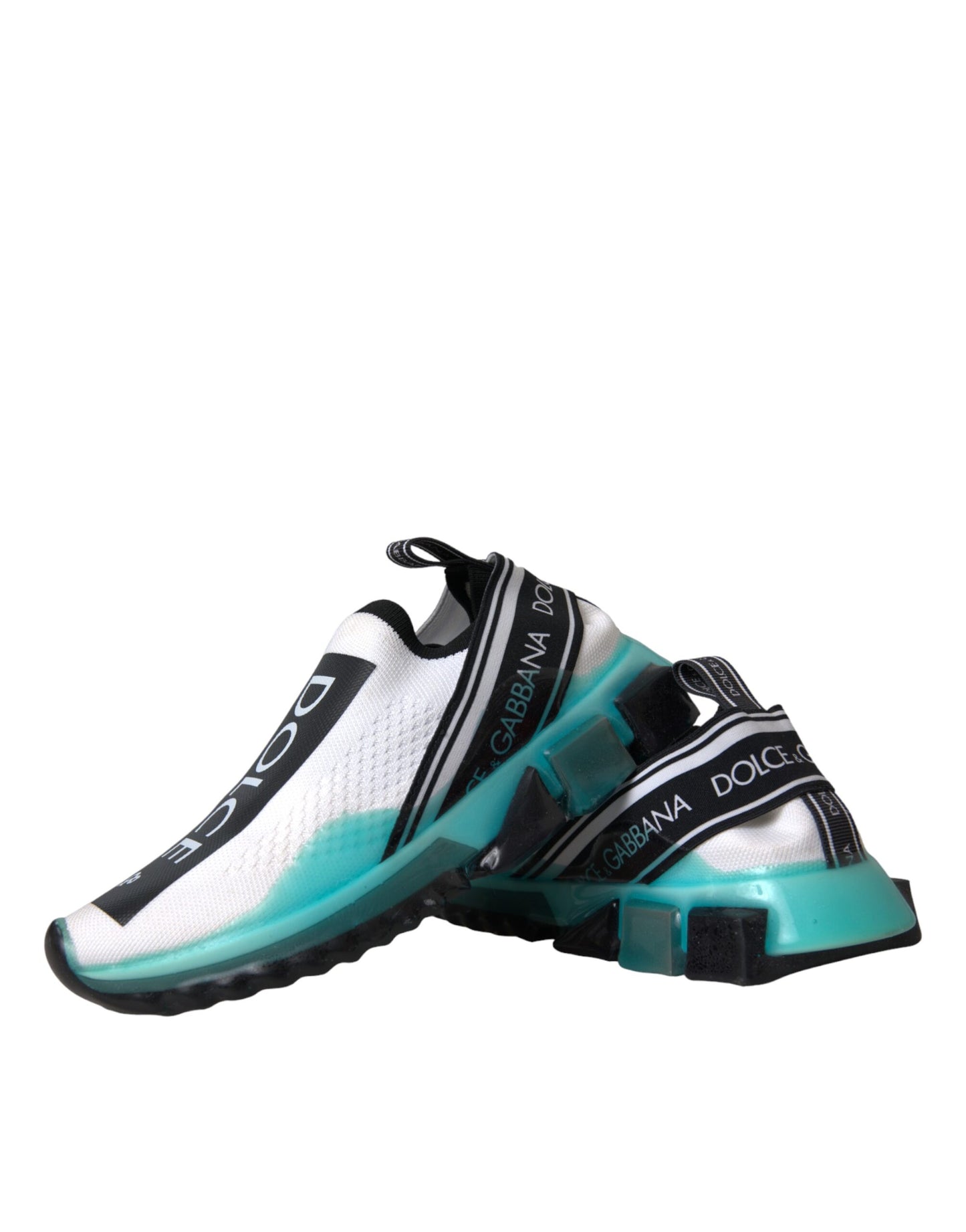 Dolce & Gabbana Black White Blue Slip On Sorrento Sneakers Shoes Curated Luxury Accessories by Orvyn